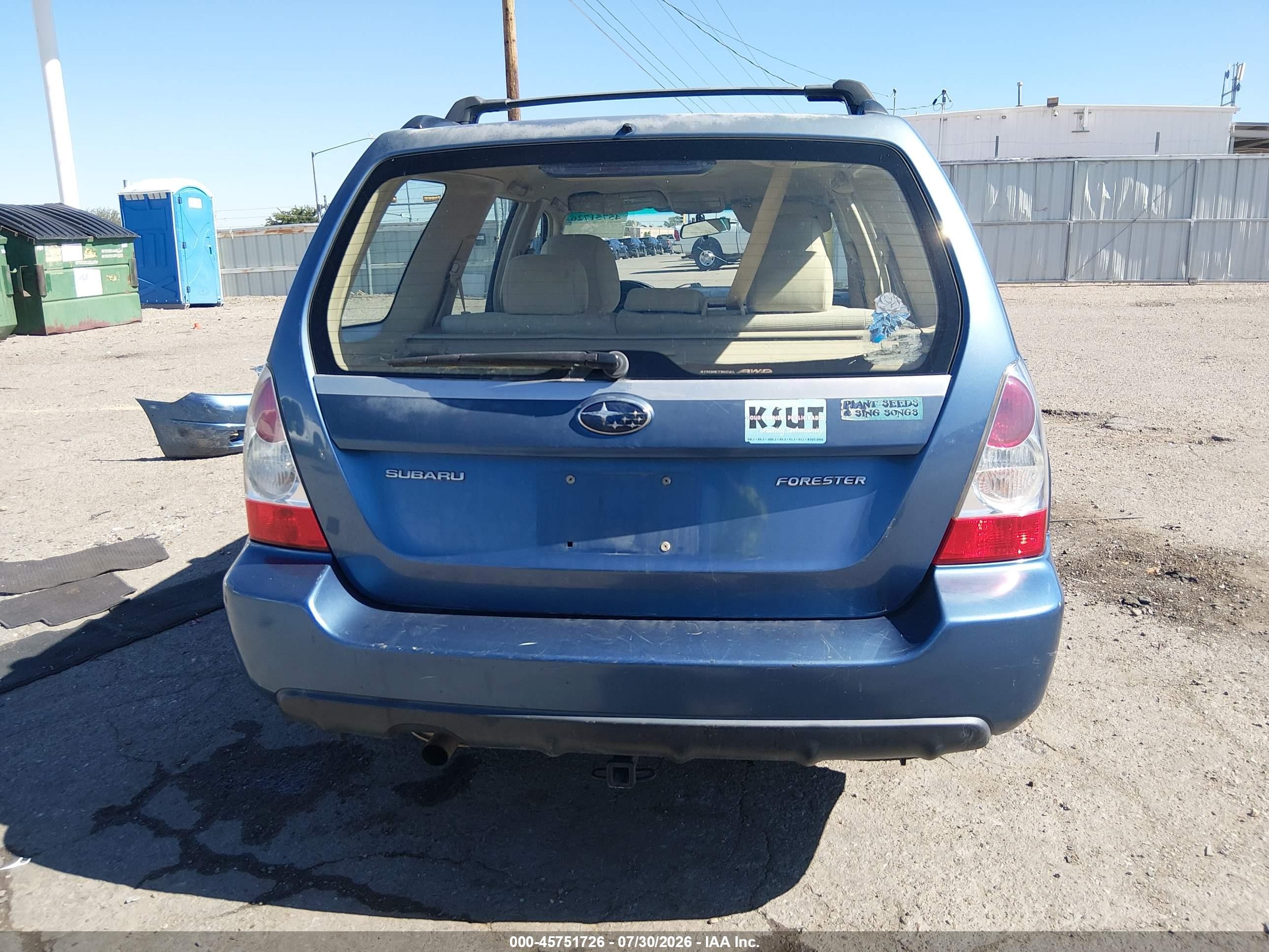 2007 Subaru Forester 2.5x/sports 2.5x Blue vin: JF1SG63647H742698