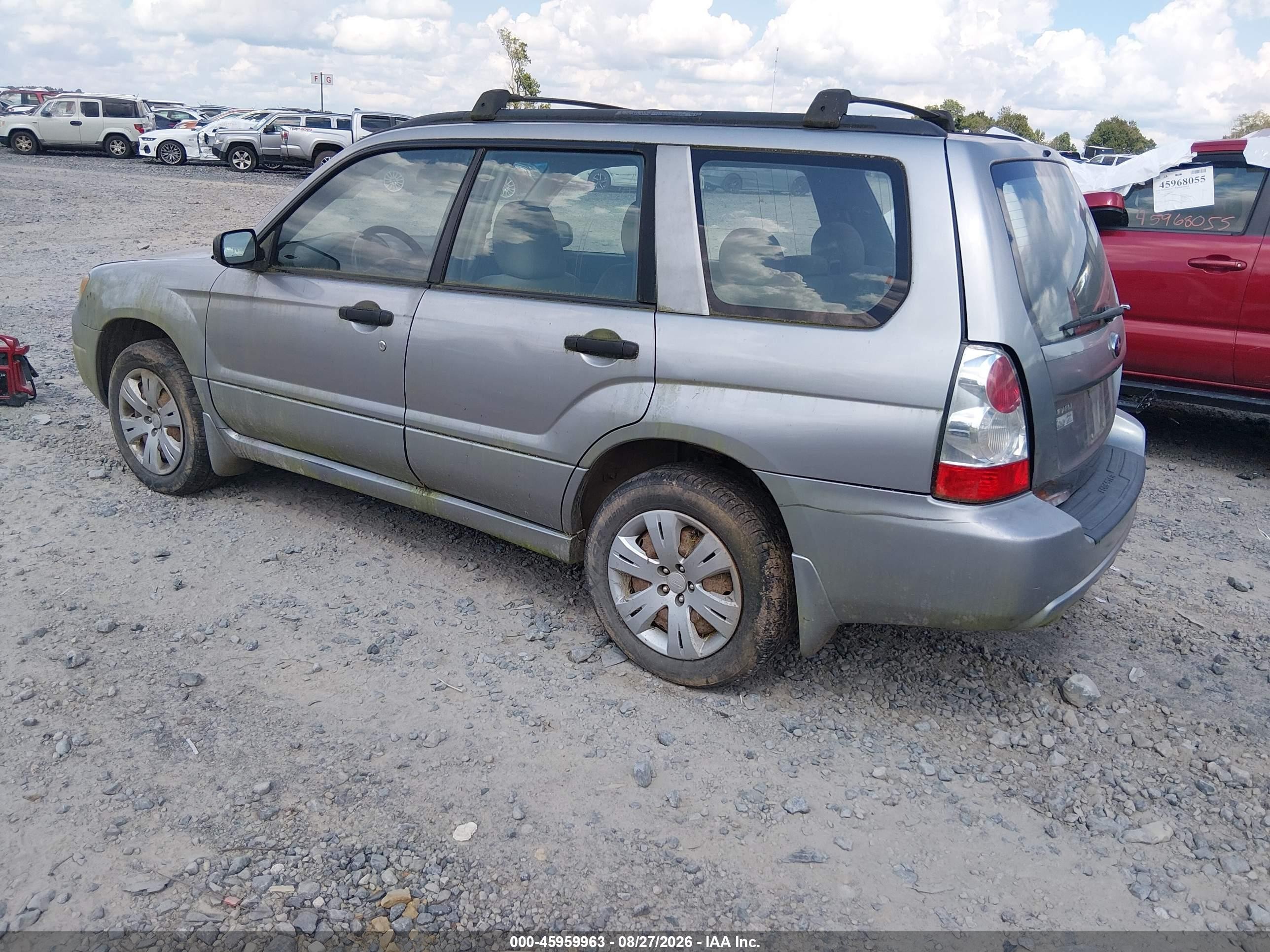 2008 Subaru Forester 2.5x Gray vin: JF1SG63658H724955