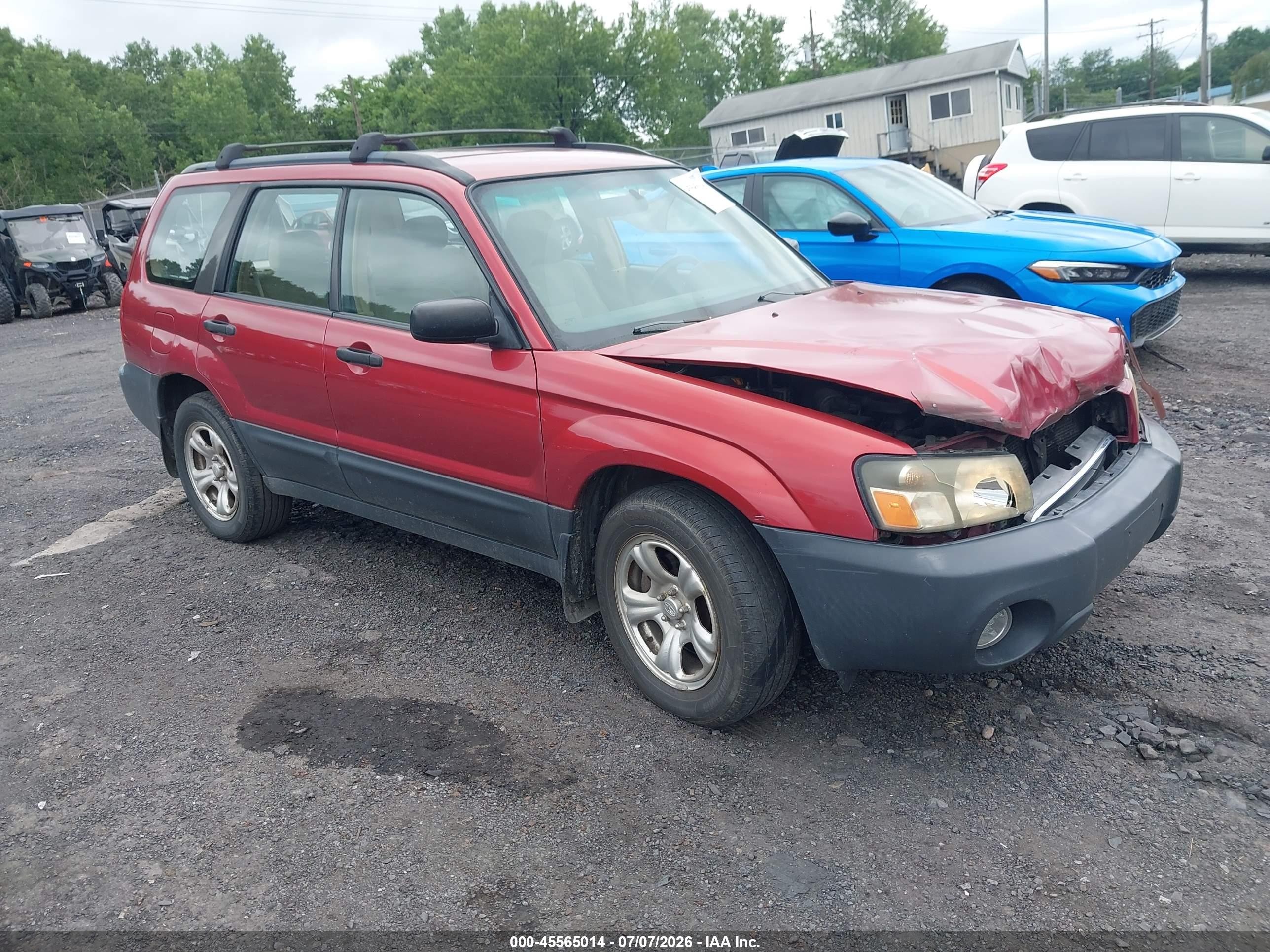 2005 Subaru Forester 2.5x Red vin: JF1SG63665H723938
