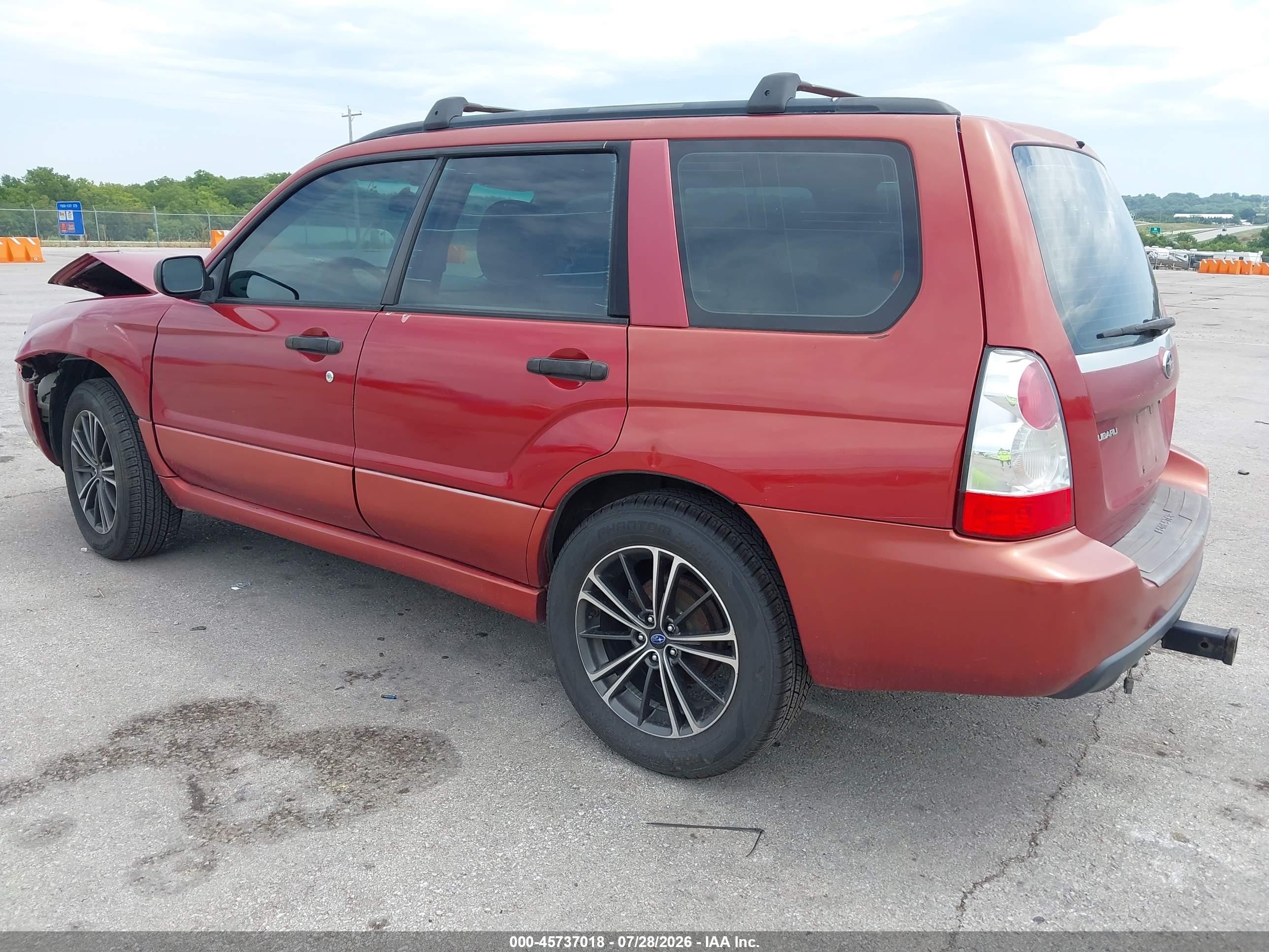 2007 Subaru Forester 2.5x Красный vin: JF1SG63667H744825
