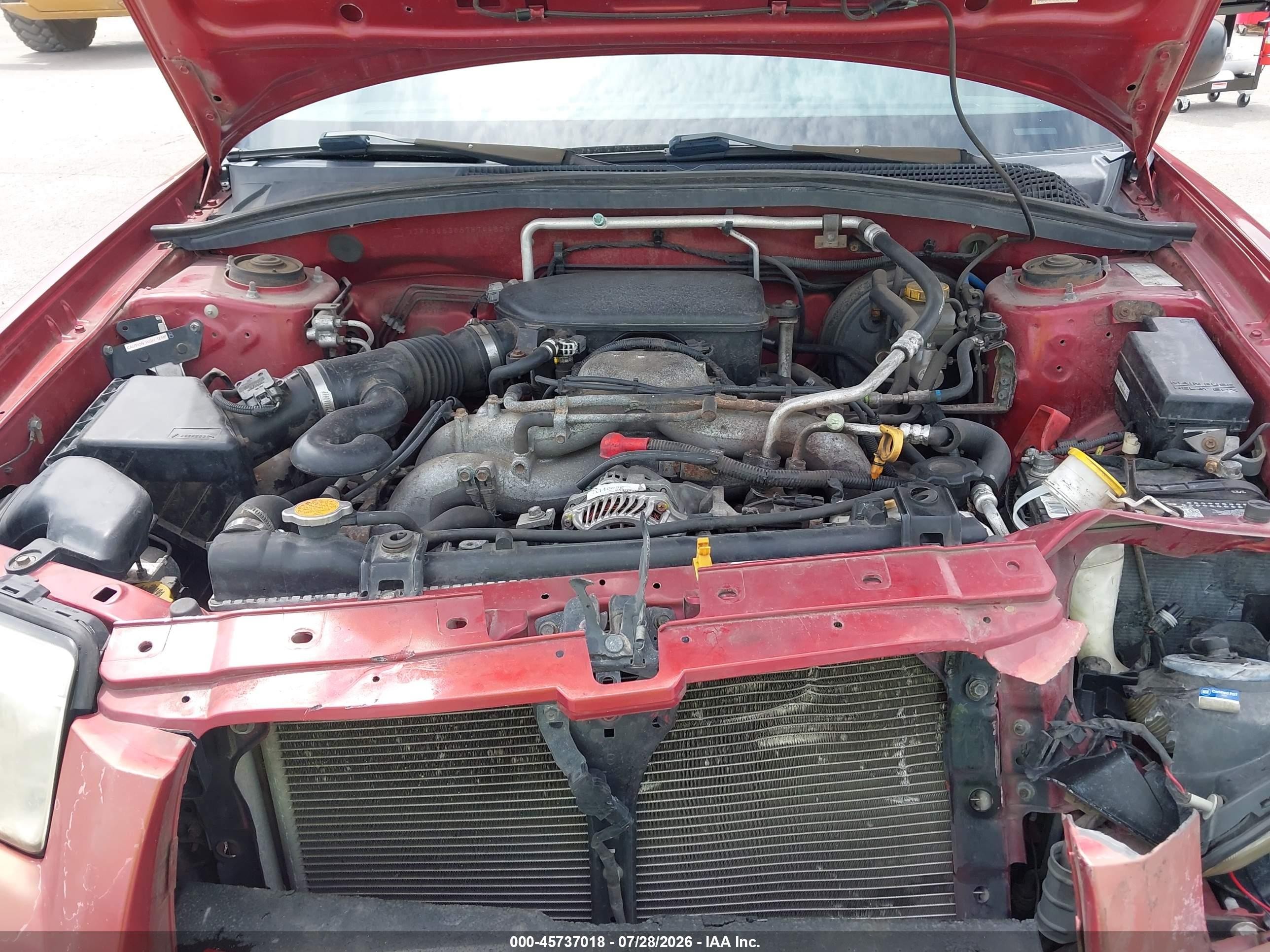 2007 Subaru Forester 2.5x Красный vin: JF1SG63667H744825