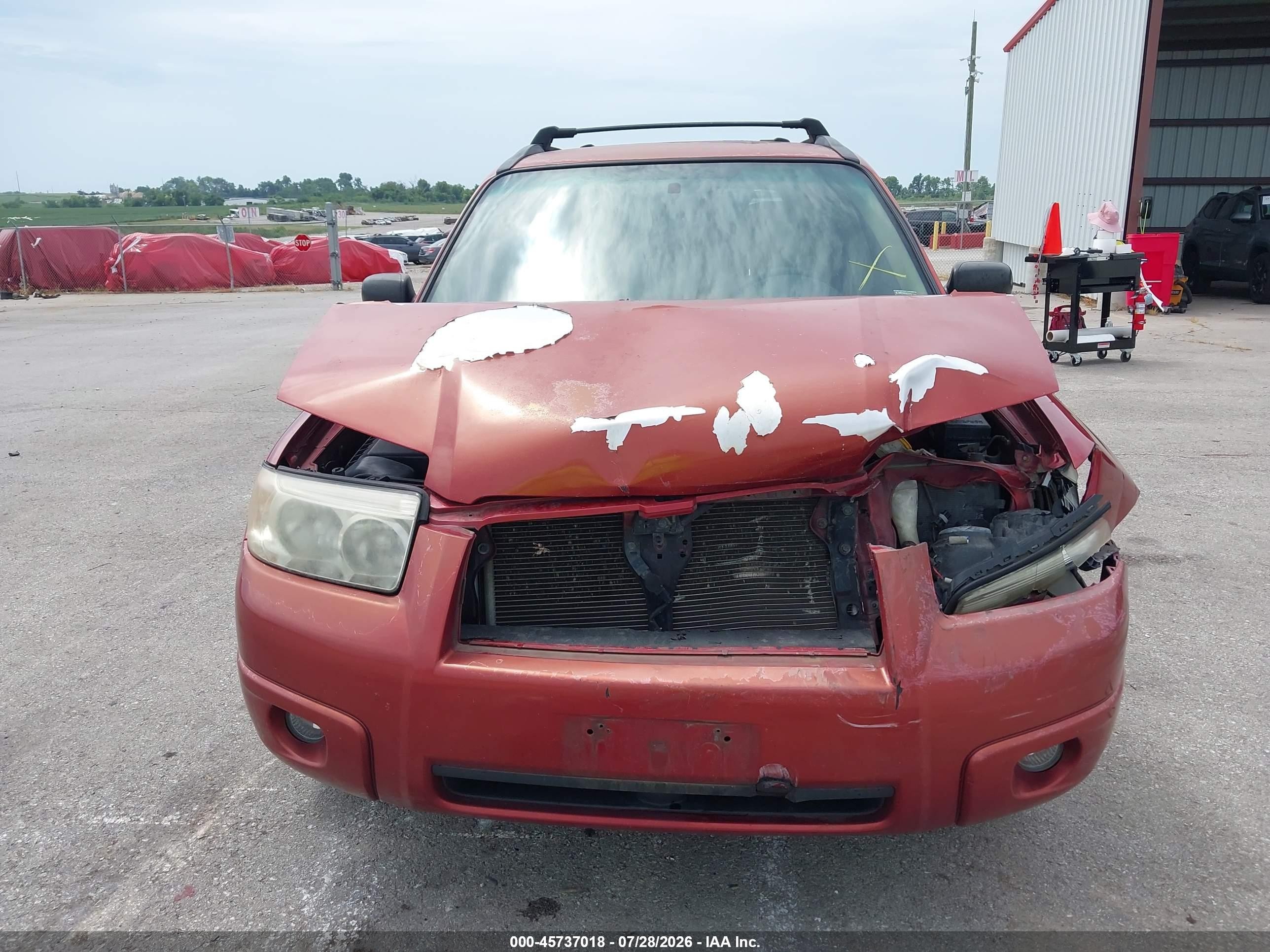 2007 Subaru Forester 2.5x Красный vin: JF1SG63667H744825