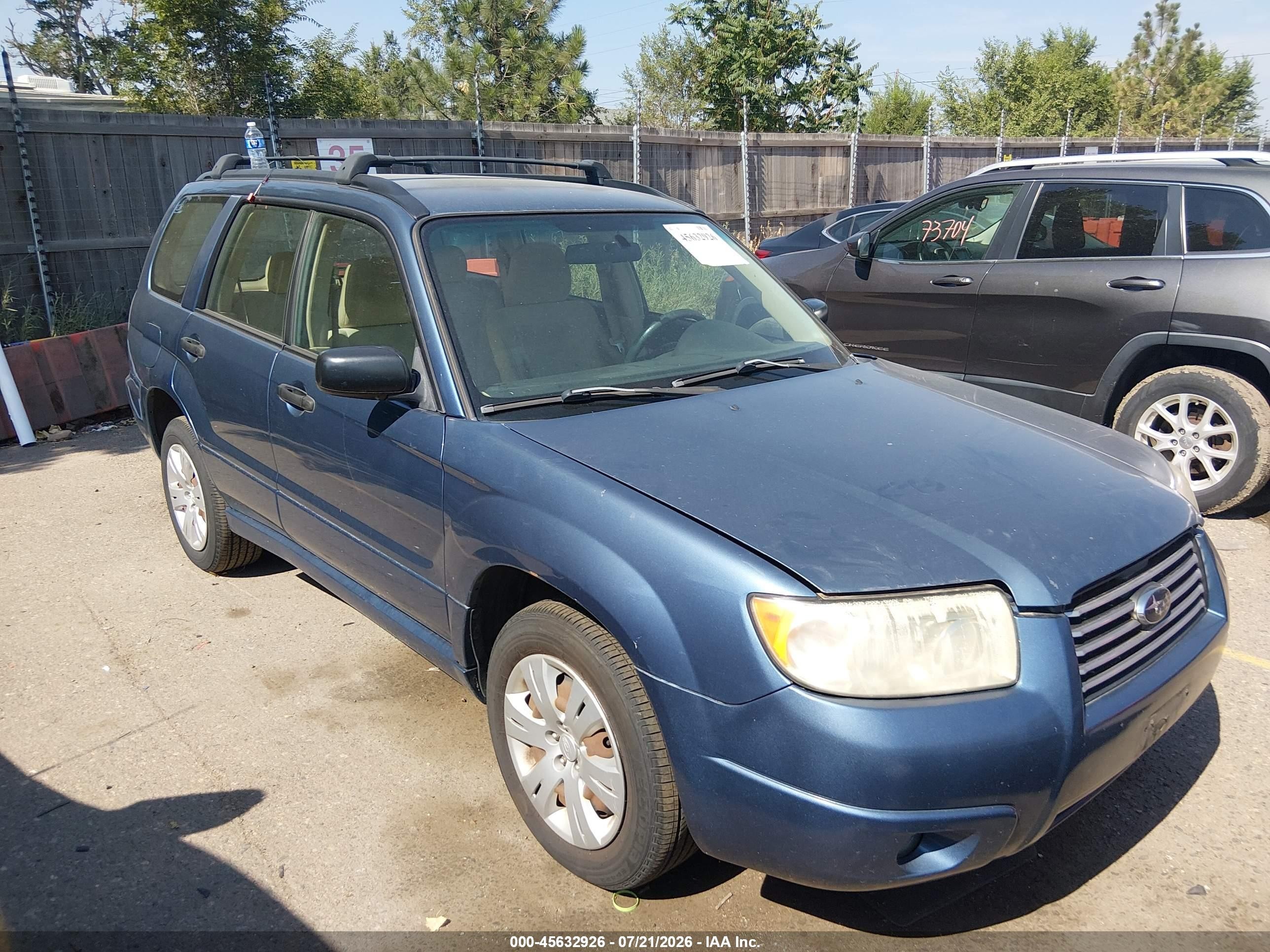2008 Subaru Forester 2.5x Blue vin: JF1SG63688H726196