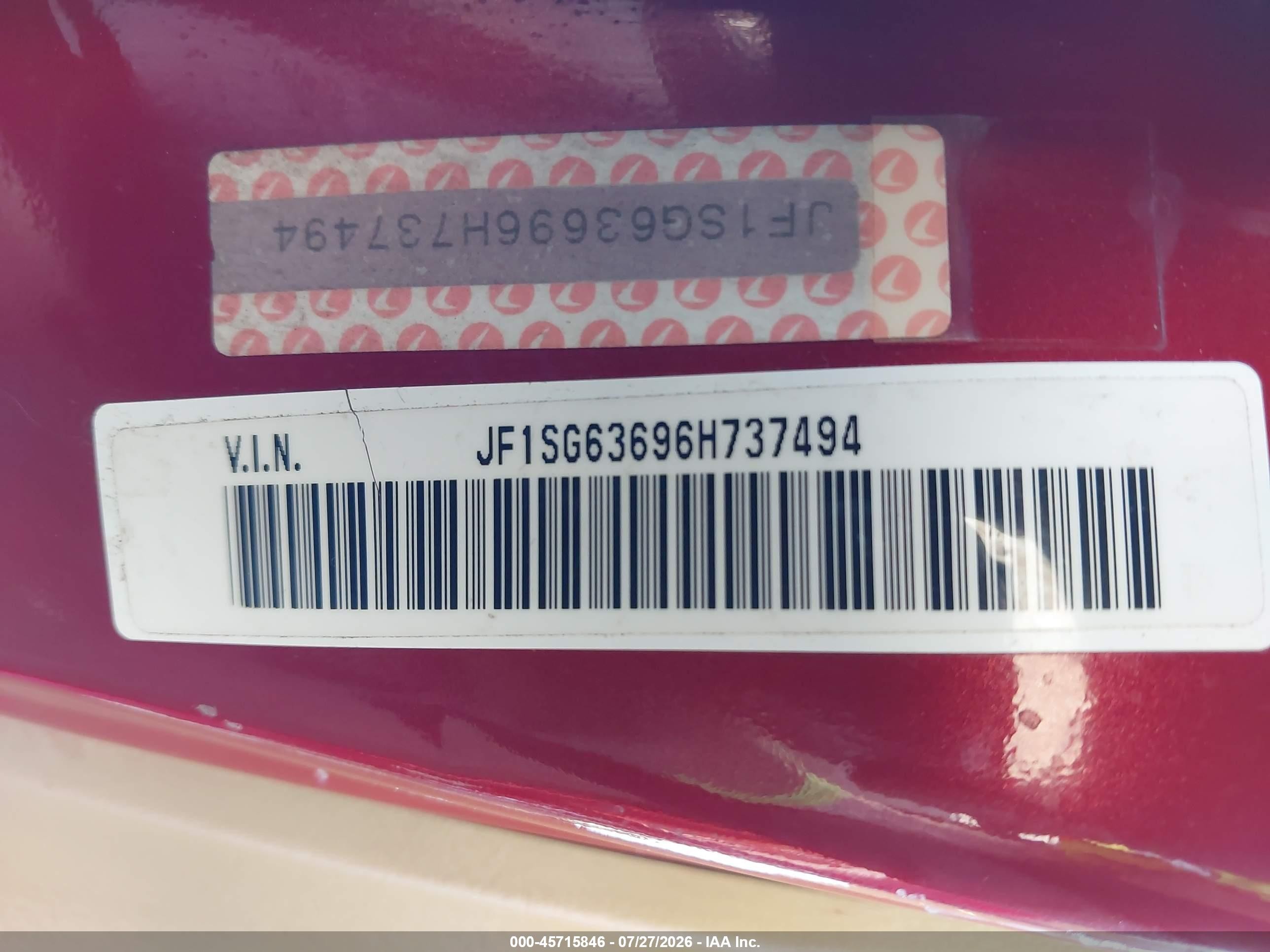 2006 Subaru Forester 2.5x Red vin: JF1SG63696H737494