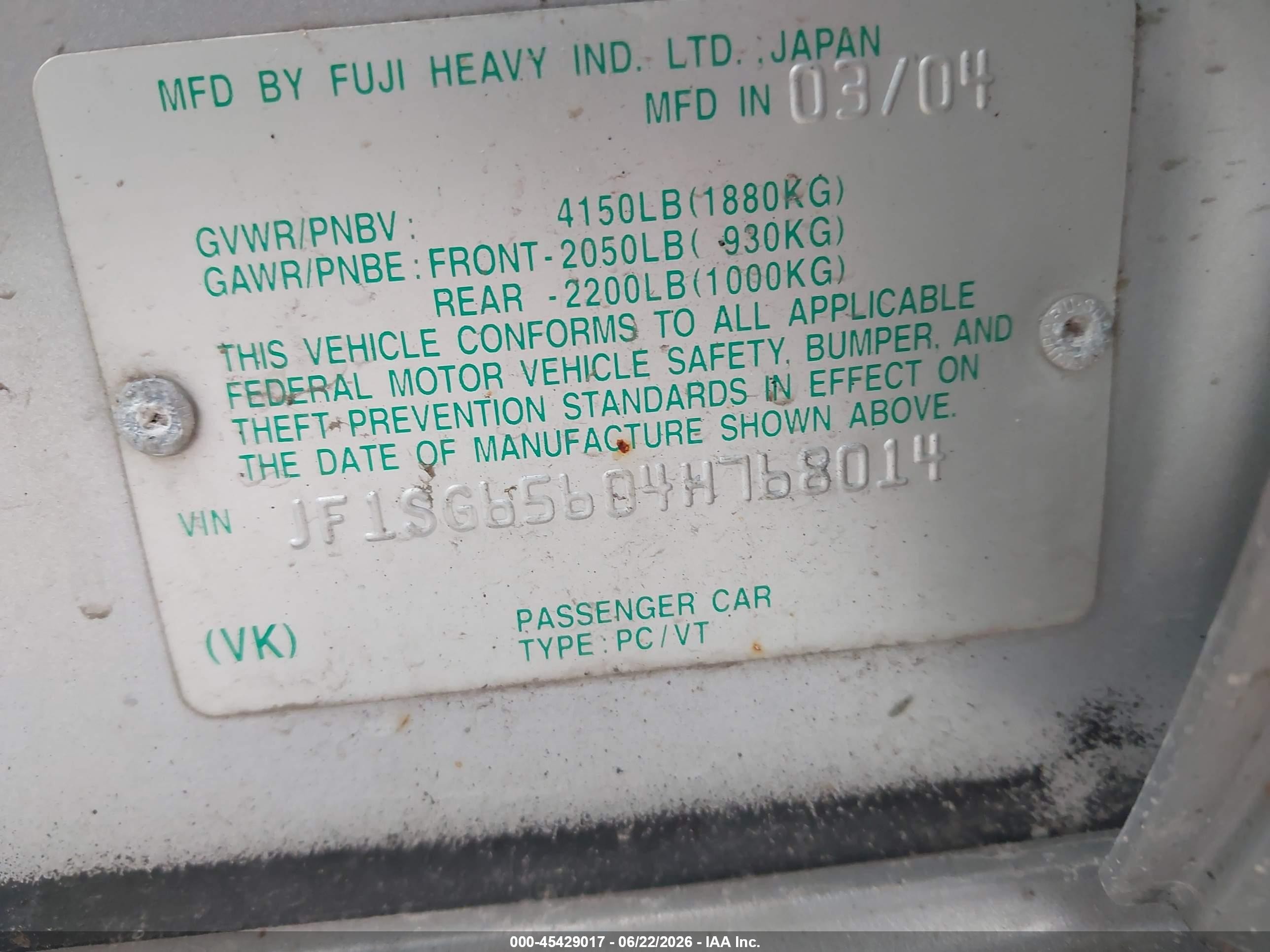 2004 Subaru Forester 2.5xs Silver vin: JF1SG65604H768014
