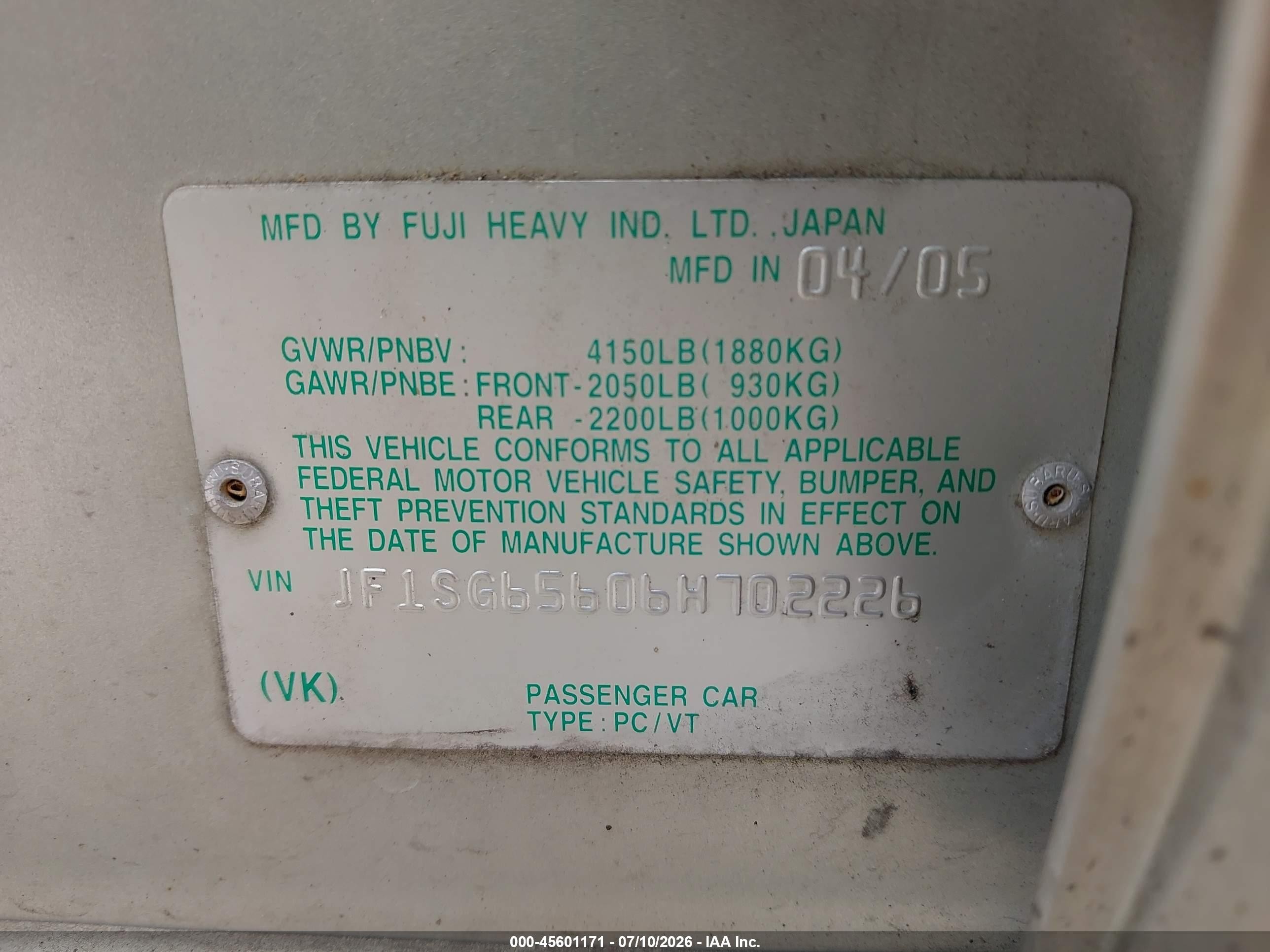 2006 Subaru Forester 2.5x Gold vin: JF1SG65606H702226