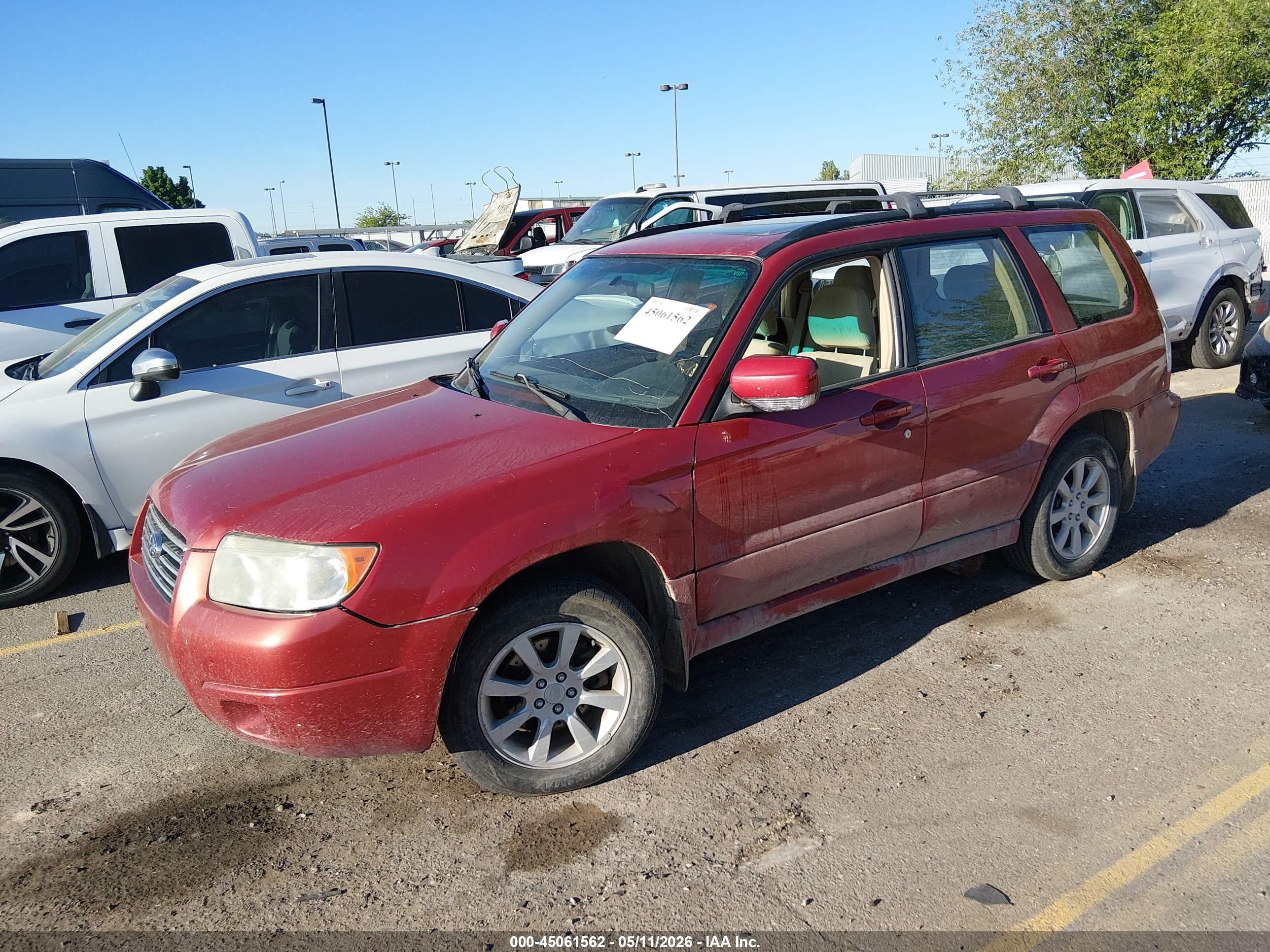 2006 Subaru Forester 2.5x Красный vin: JF1SG65636G717003