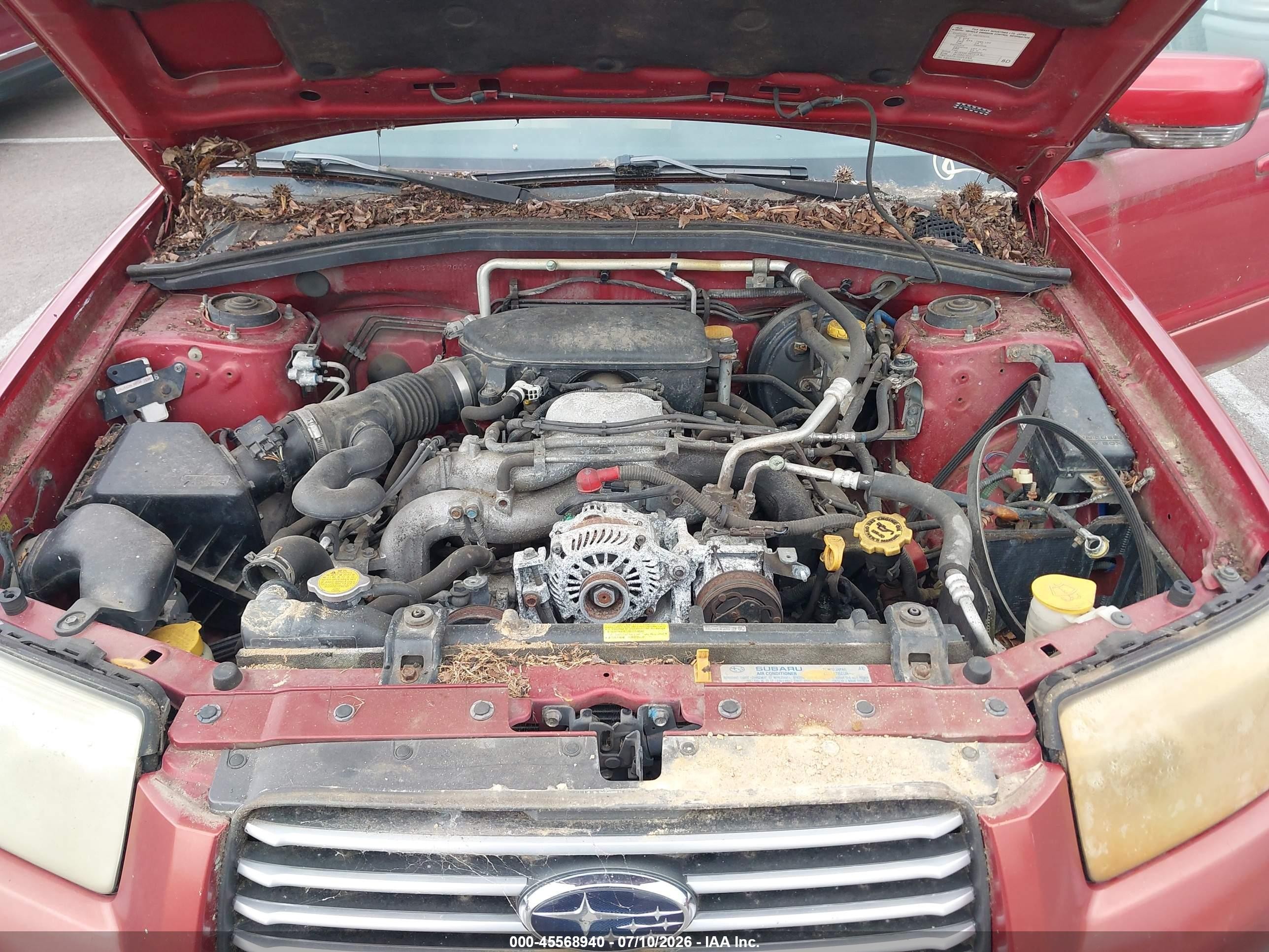 2008 Subaru Forester 2.5x Бордовый vin: JF1SG65638G727002