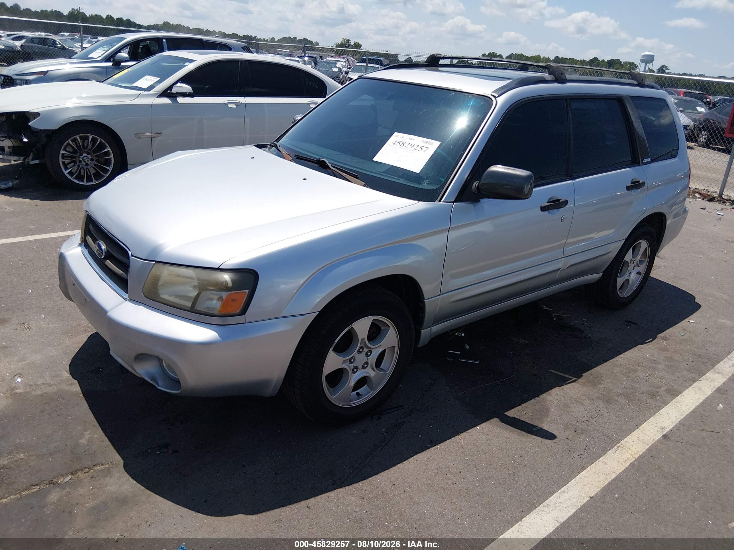 2003 Subaru Forester Xs Silver vin: JF1SG65663H744783