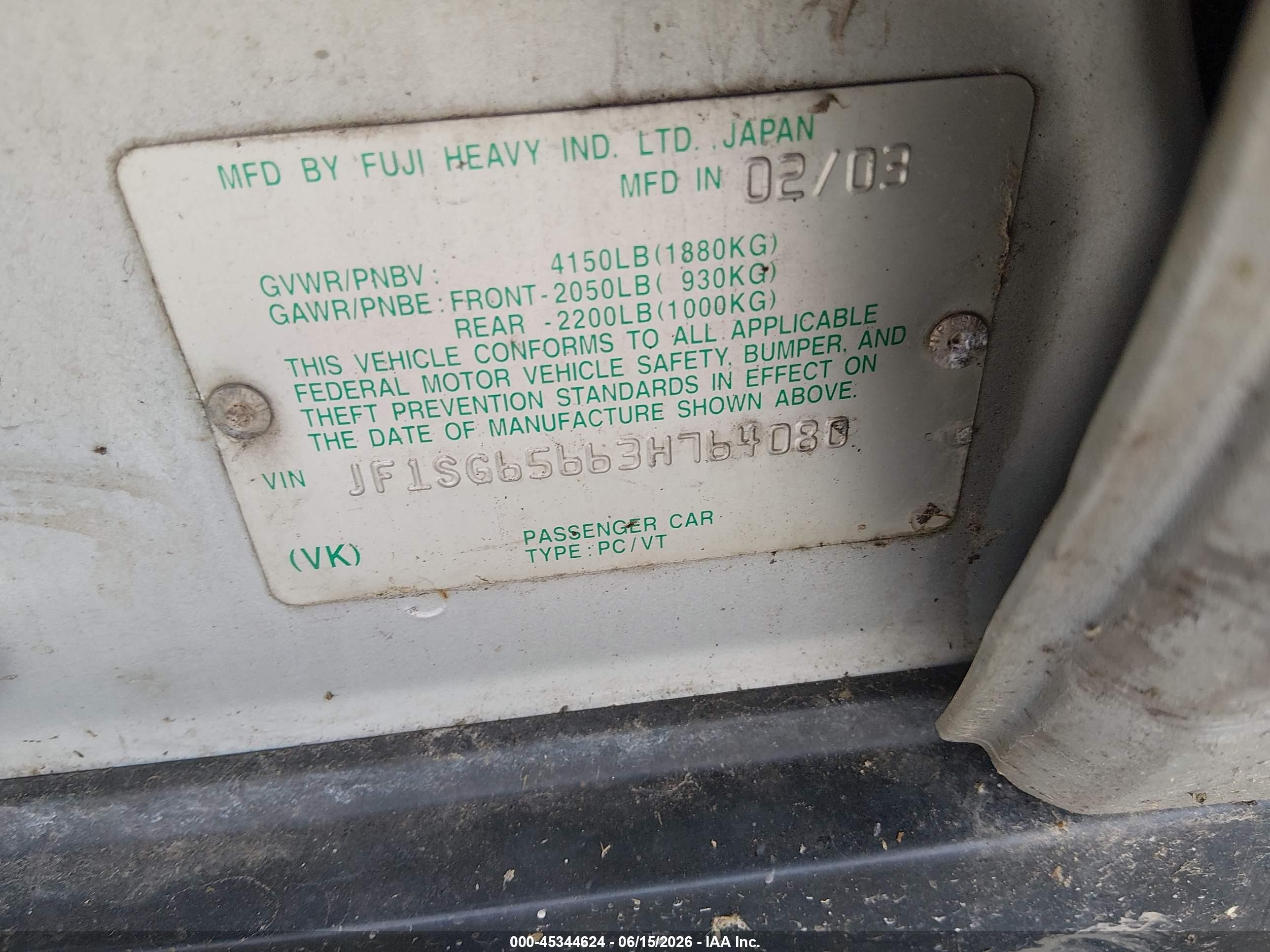 2003 Subaru Forester Xs Silver vin: JF1SG65663H764080