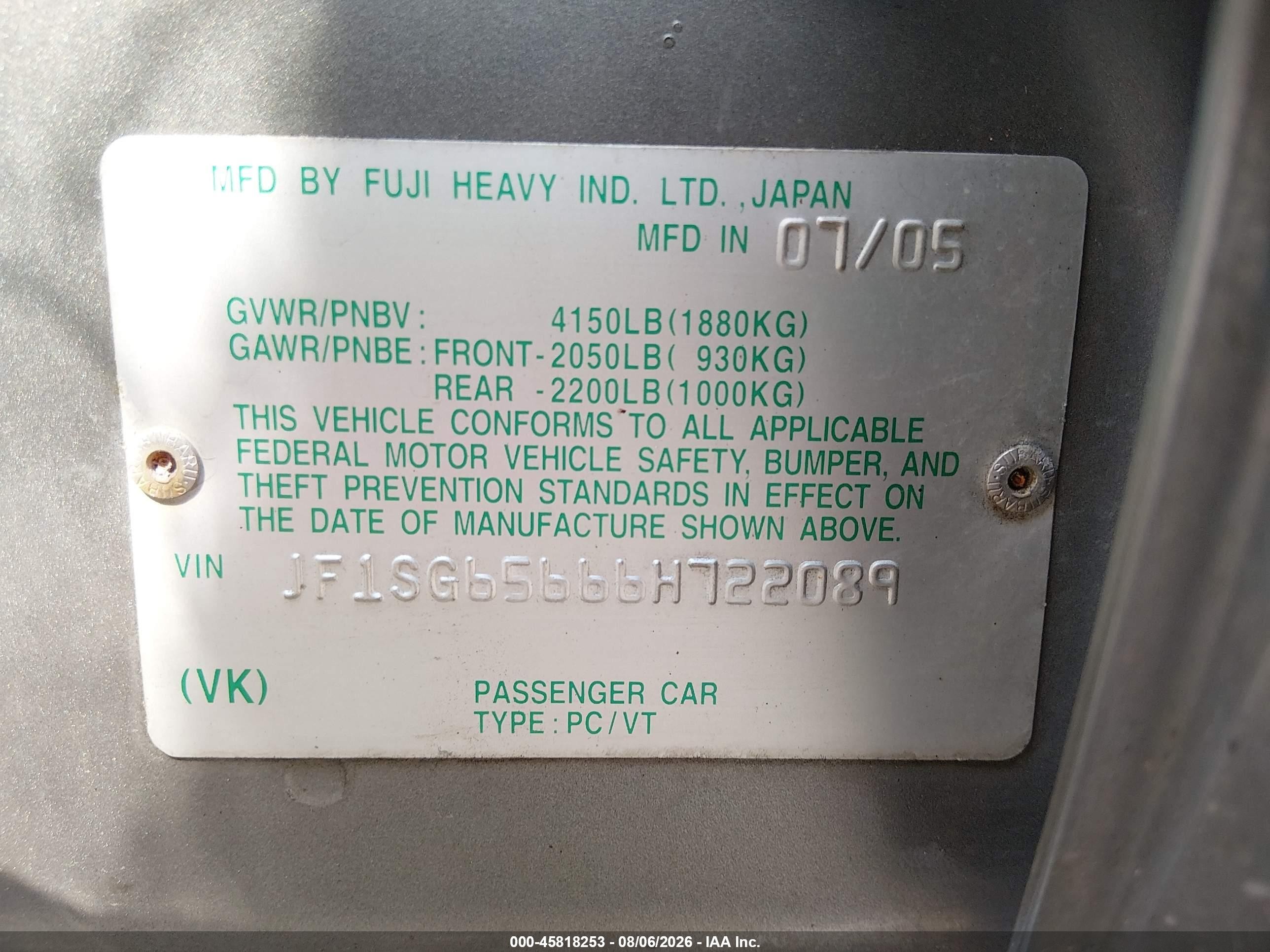 2006 Subaru Forester 2.5x Silver vin: JF1SG65666H722089