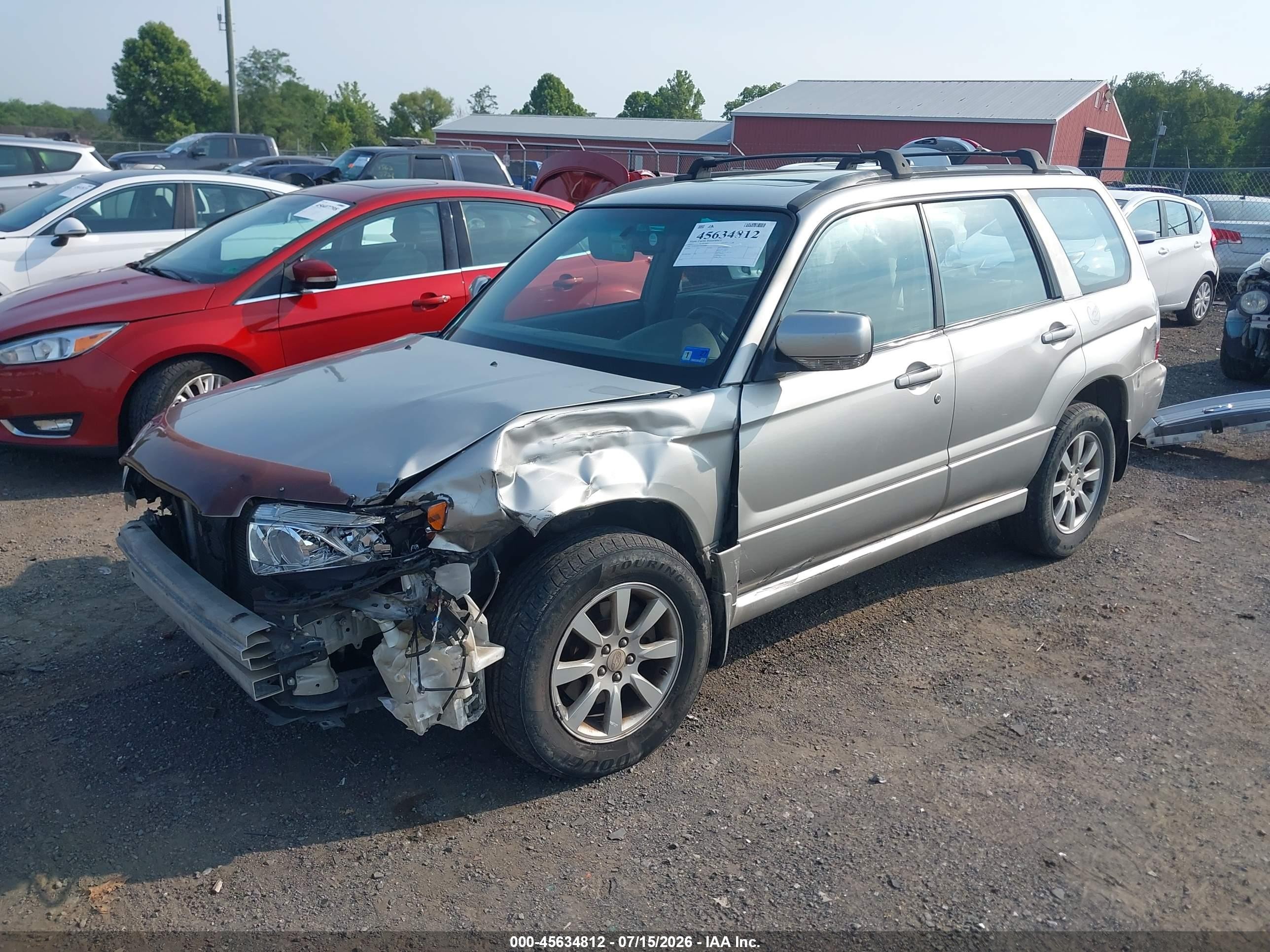 2007 Subaru Forester 2.5x Silver vin: JF1SG65667H716360