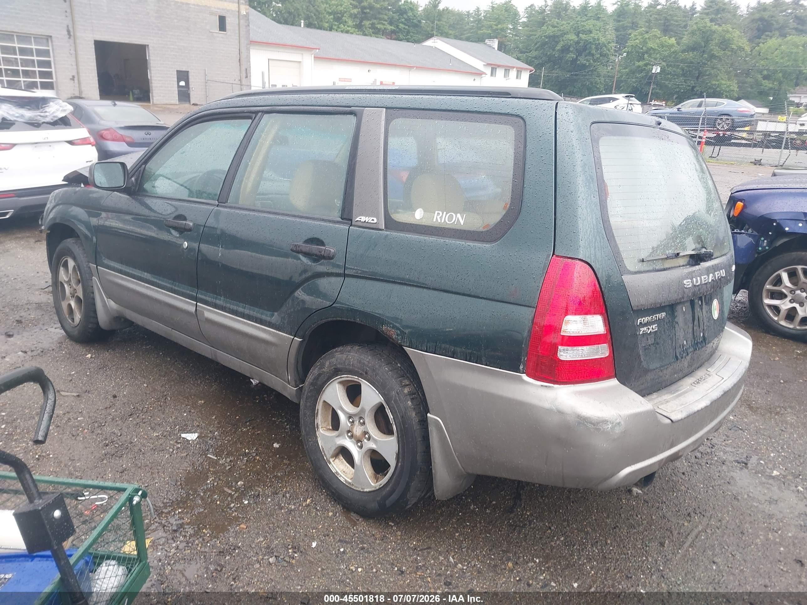 2003 Subaru Forester Xs Green vin: JF1SG65673H757526
