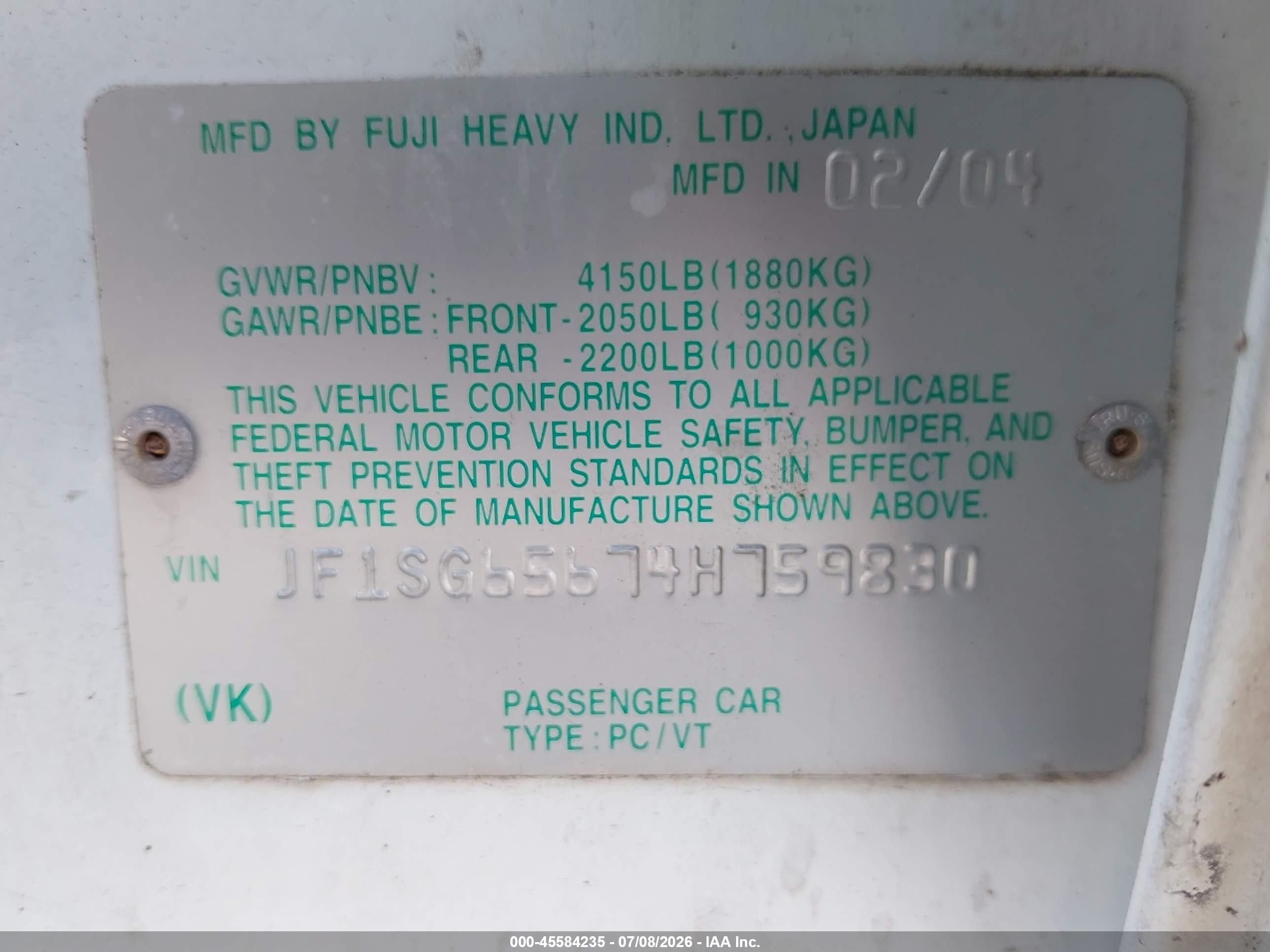 2004 Subaru Forester 2.5xs White vin: JF1SG65674H759830