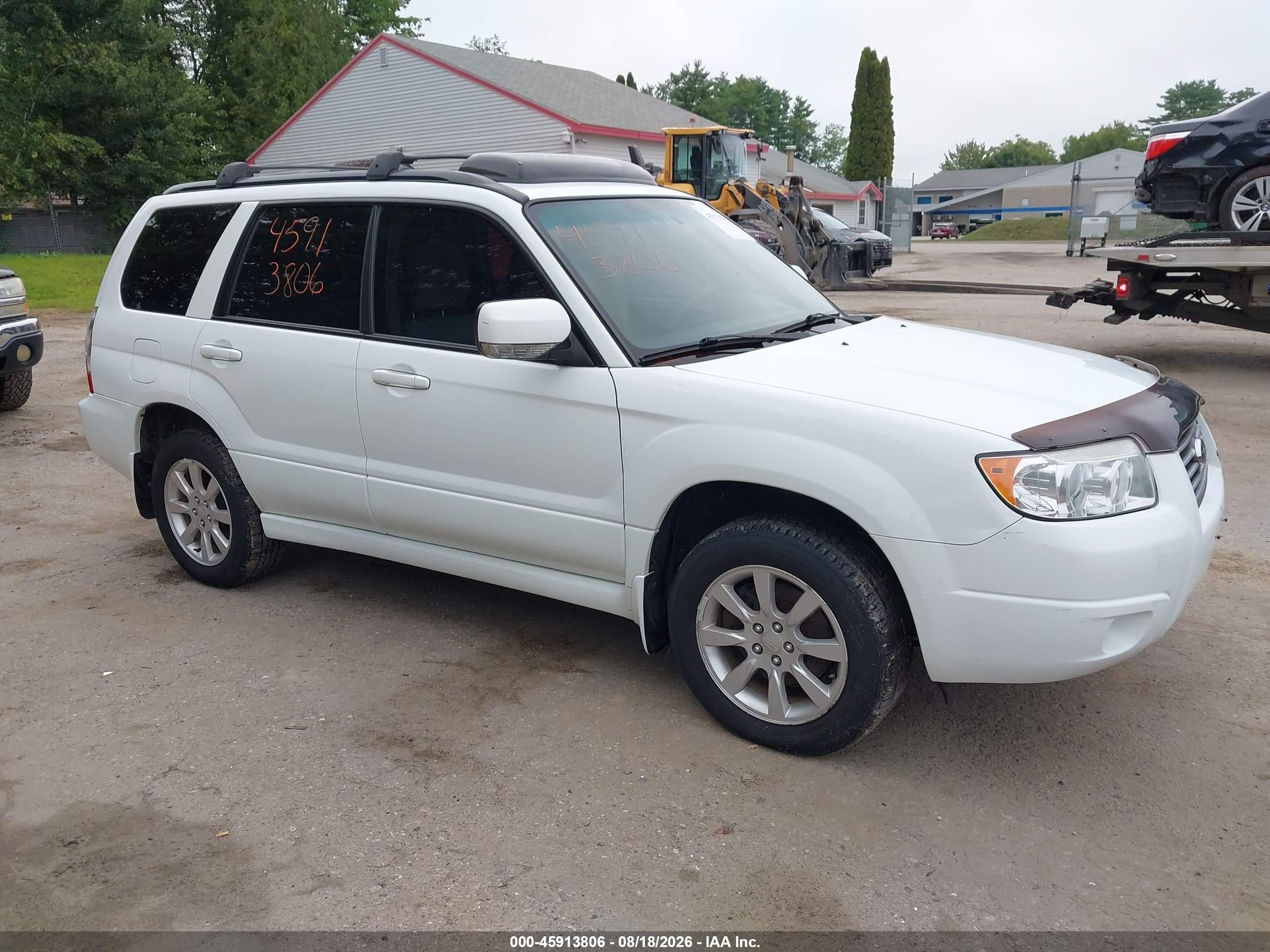 2008 Subaru Forester 2.5x White vin: JF1SG65678G707304