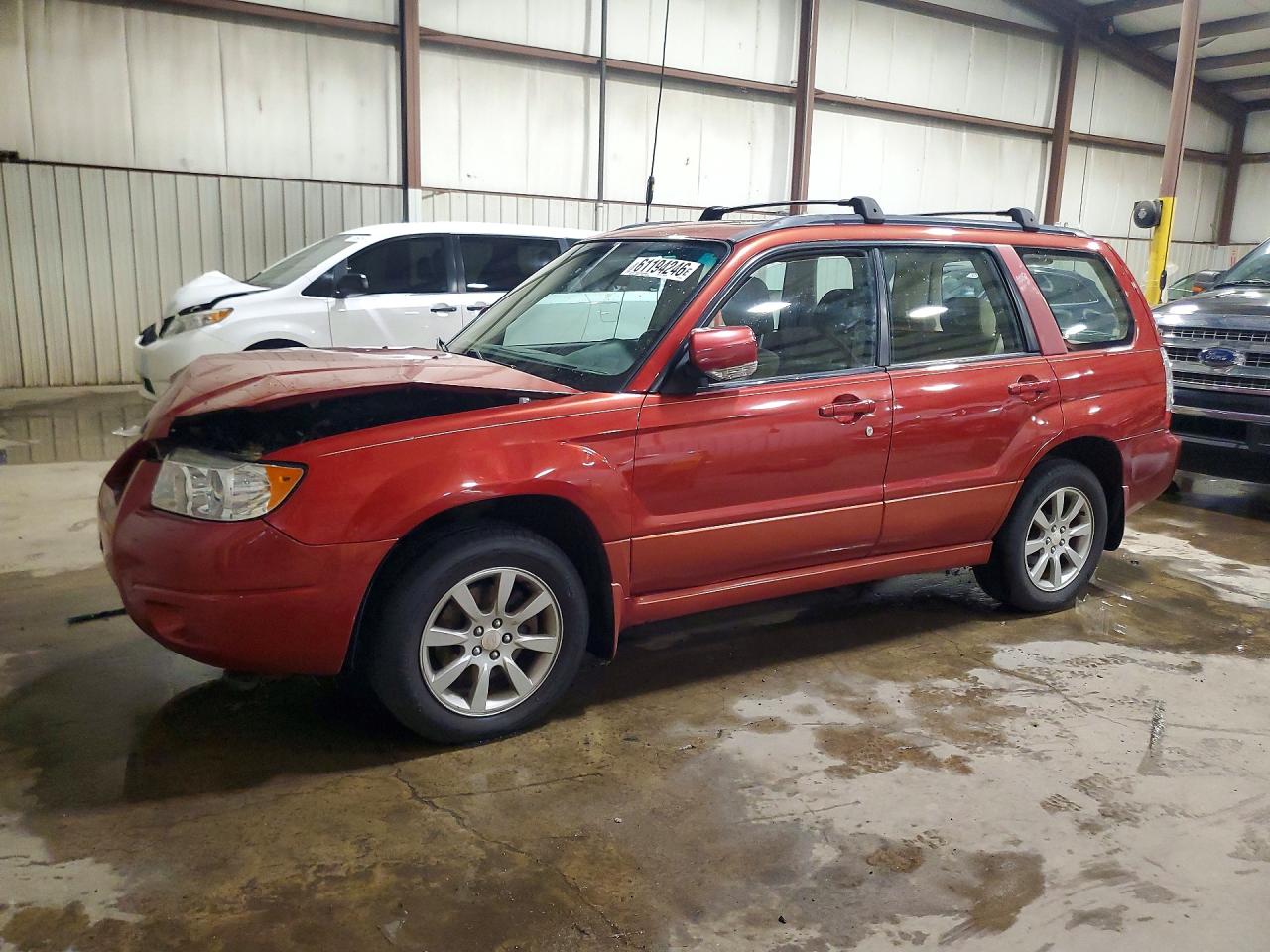 2007 Subaru Forester 2.5x Premium Red vin: JF1SG65697H705188