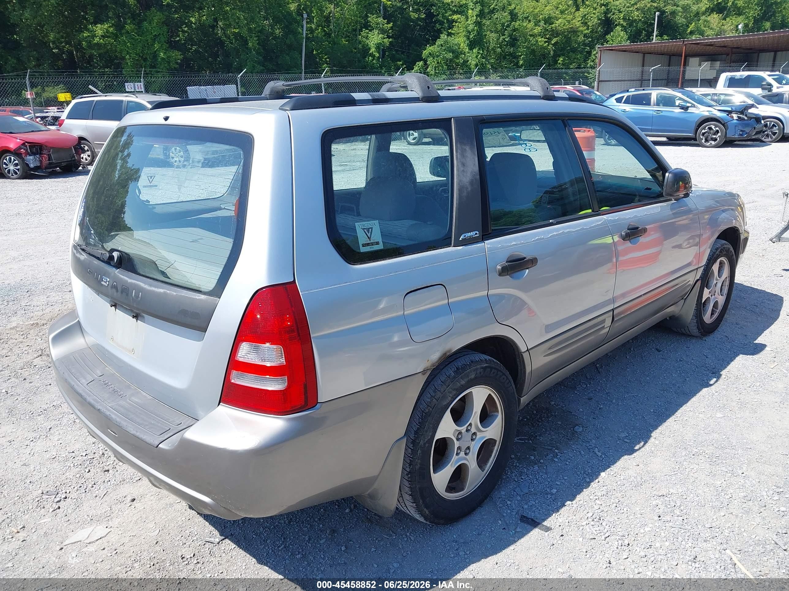 2003 Subaru Forester Xs Silver vin: JF1SG656X3H764292