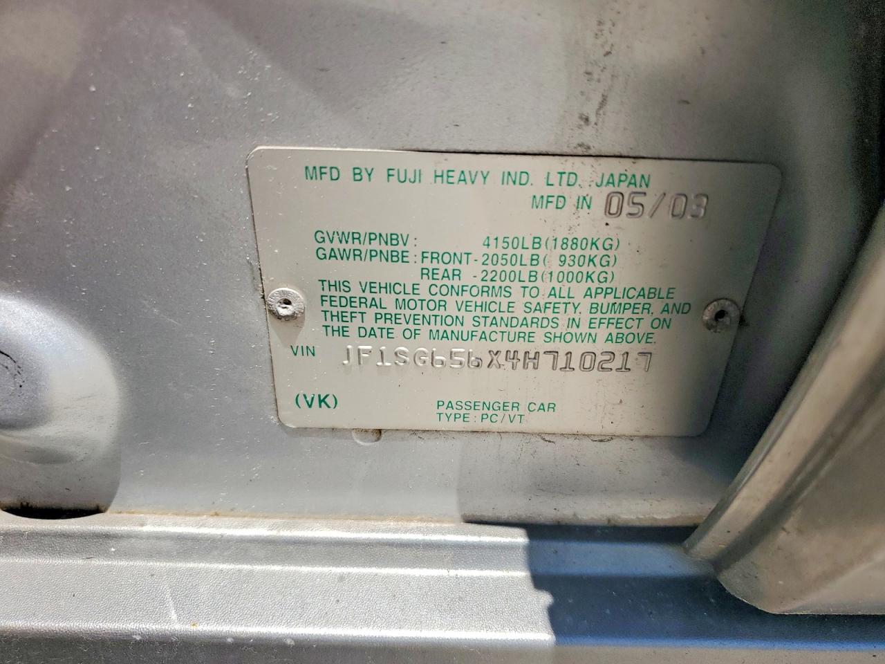 2004 Subaru Forester 2.5xs Silver vin: JF1SG656X4H710217