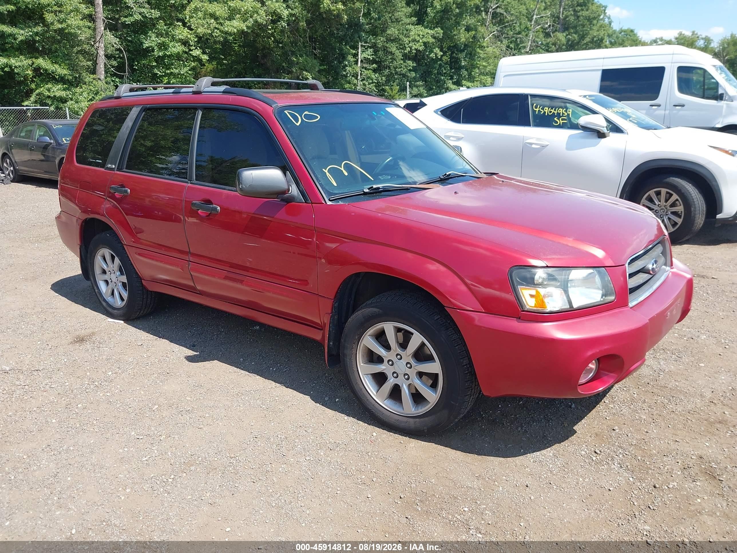 2005 Subaru Forester 2.5xs Red vin: JF1SG656X5G712668