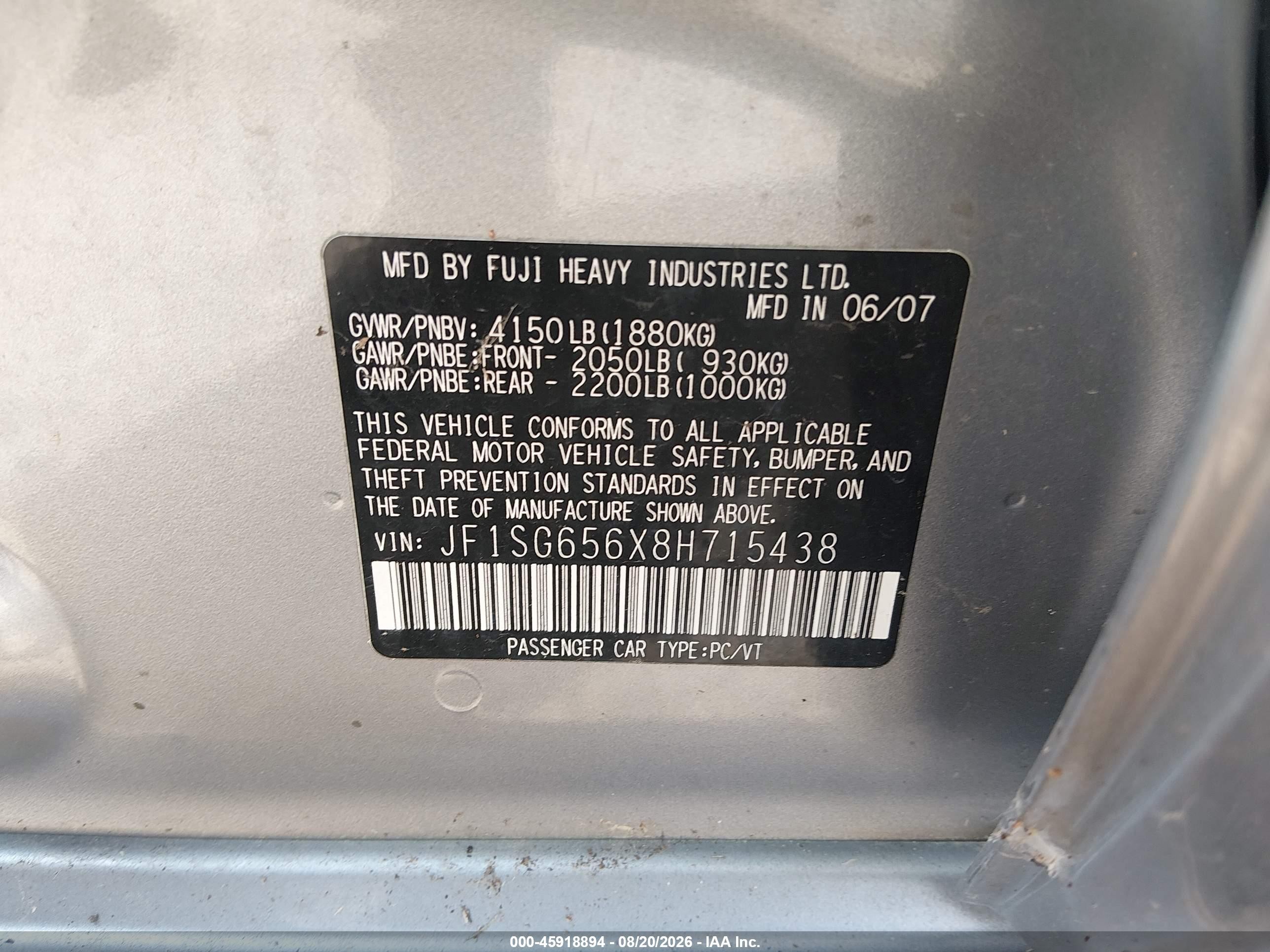 2008 Subaru Forester 2.5x Silver vin: JF1SG656X8H715438
