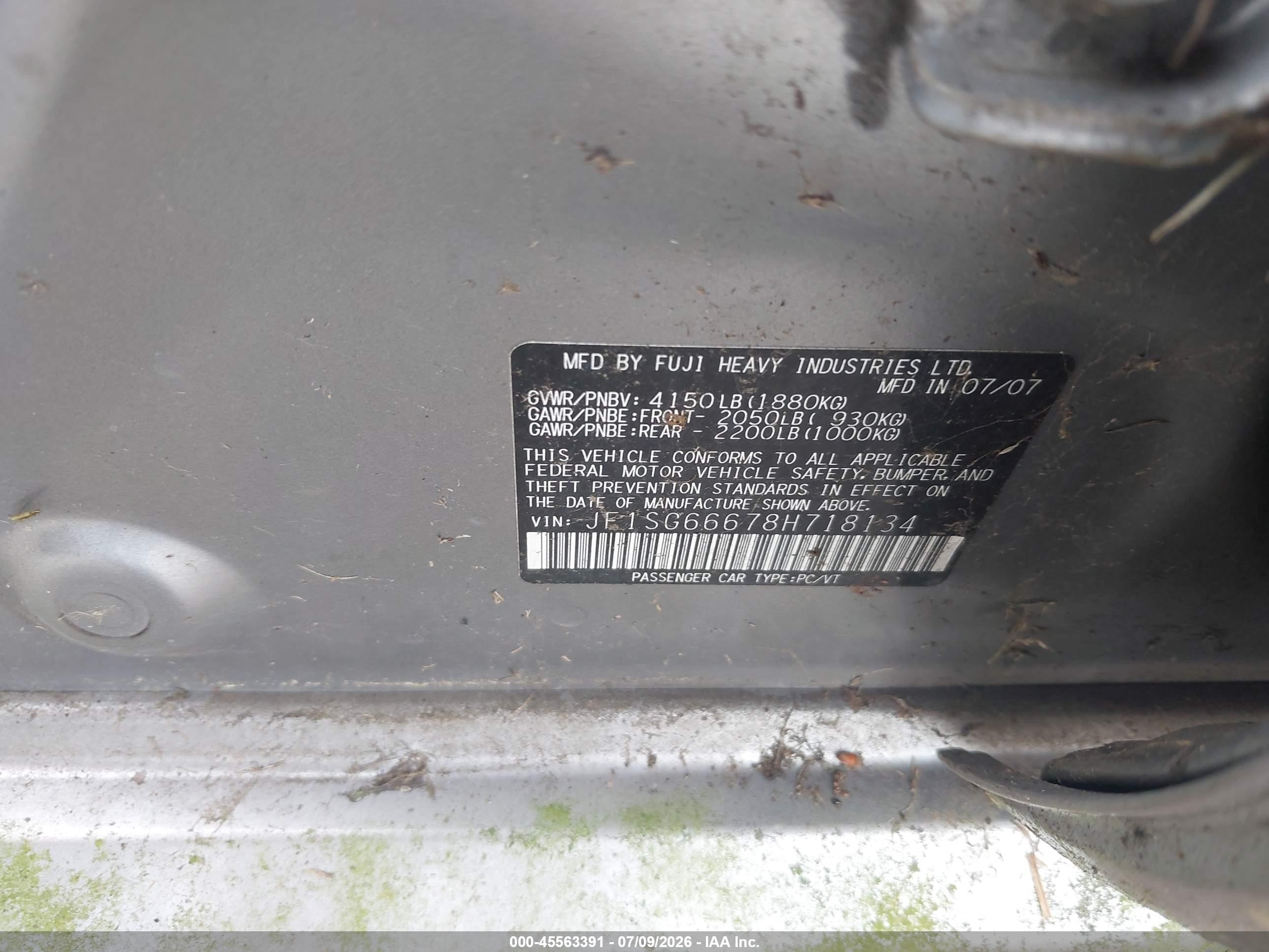 2008 Subaru Forester Sports 2.5x Серебряный vin: JF1SG66678H718134