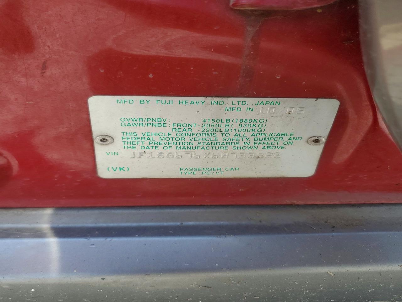 2006 Subaru Forester 2.5x Ll Bean Красный vin: JF1SG676X6H733822