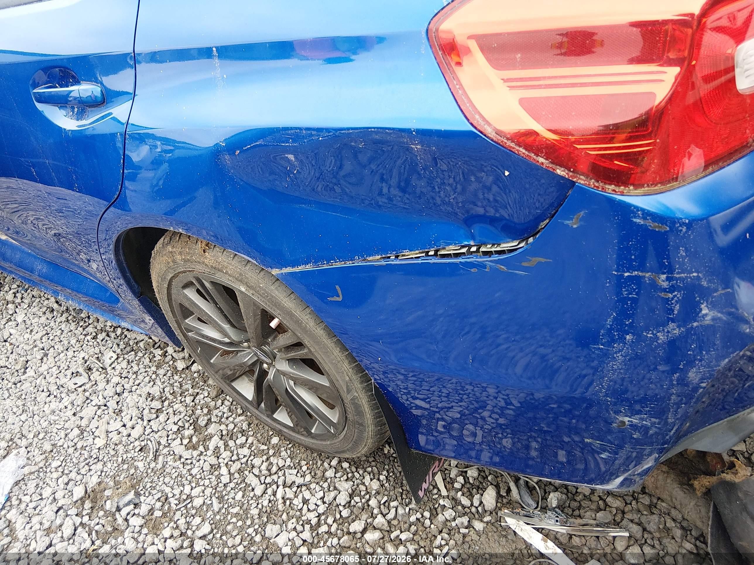2015 Subaru Wrx   Blue vin: JF1VA1A60F9816812