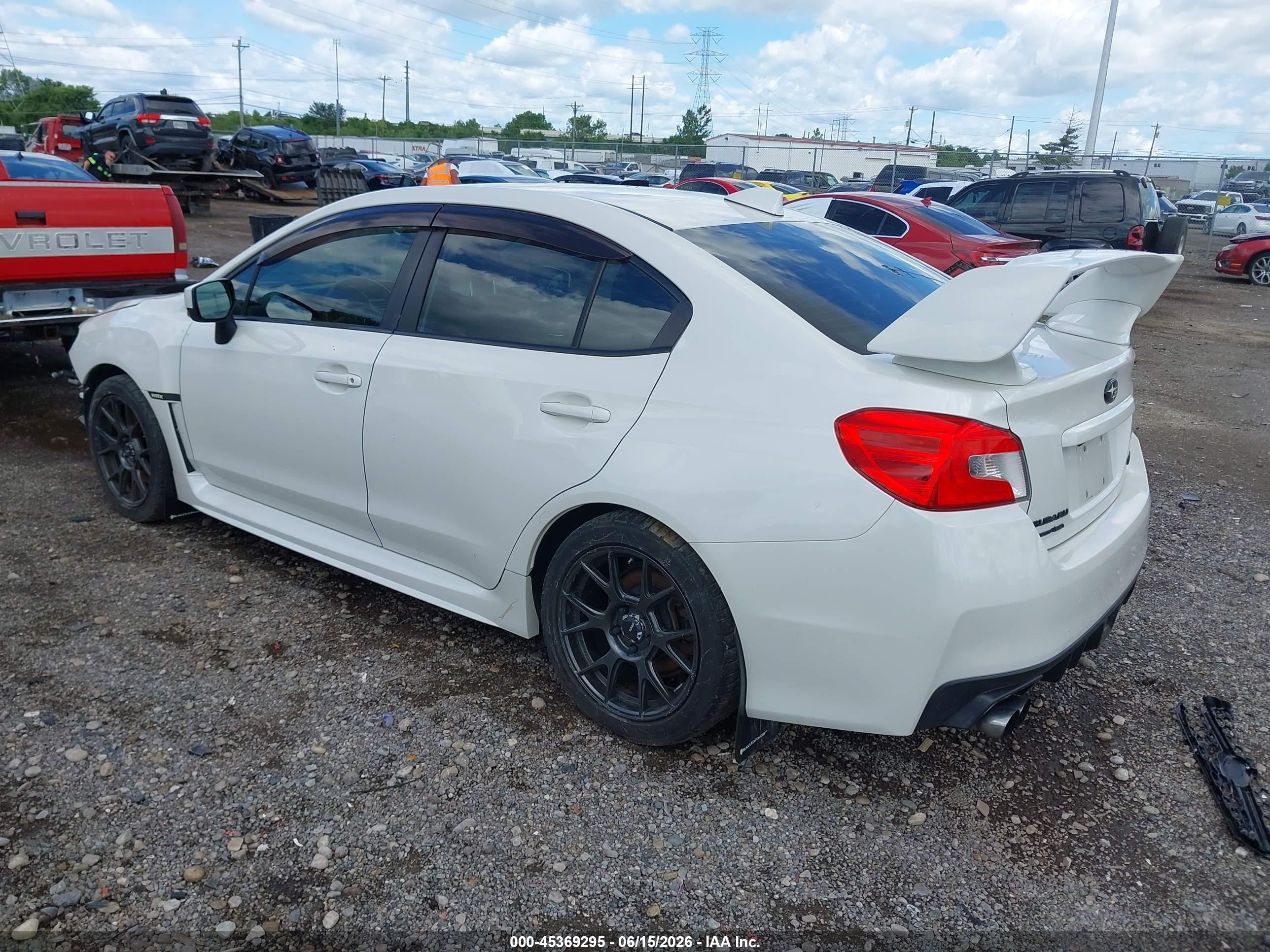 2015 Subaru Wrx Белый vin: JF1VA1A60F9831455