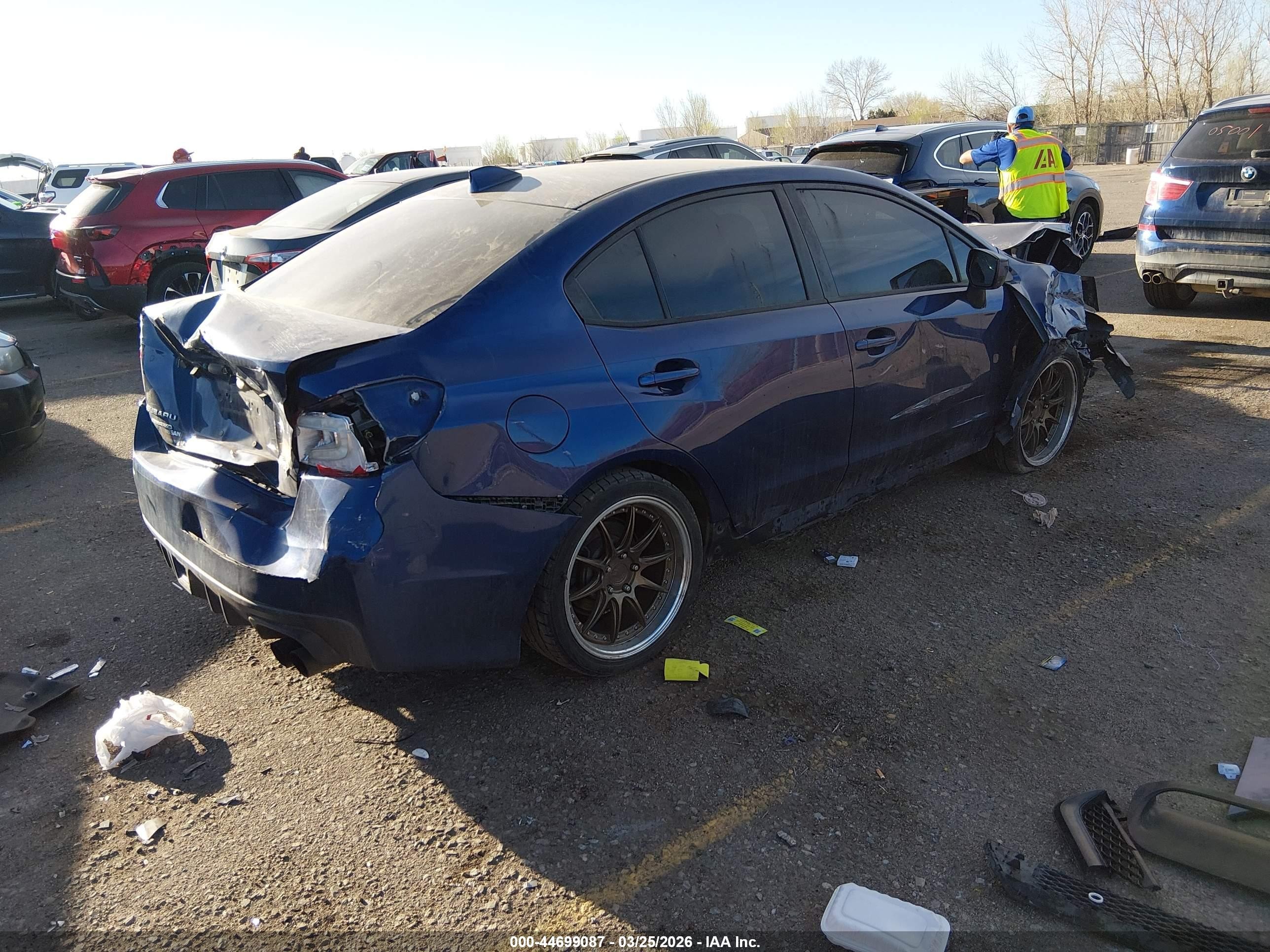2015 Subaru Wrx Синий vin: JF1VA1A60F9835599