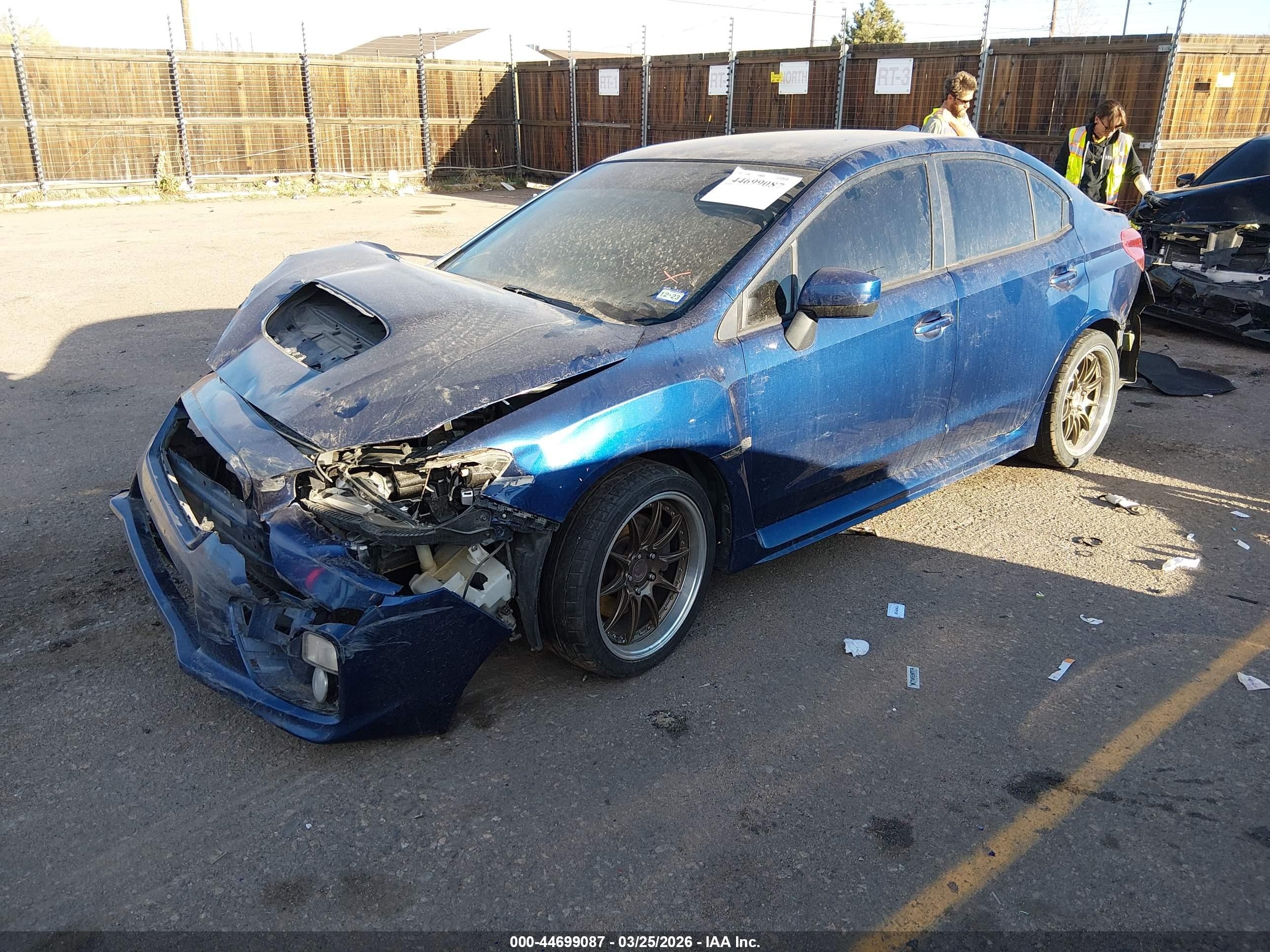 2015 Subaru Wrx Синий vin: JF1VA1A60F9835599