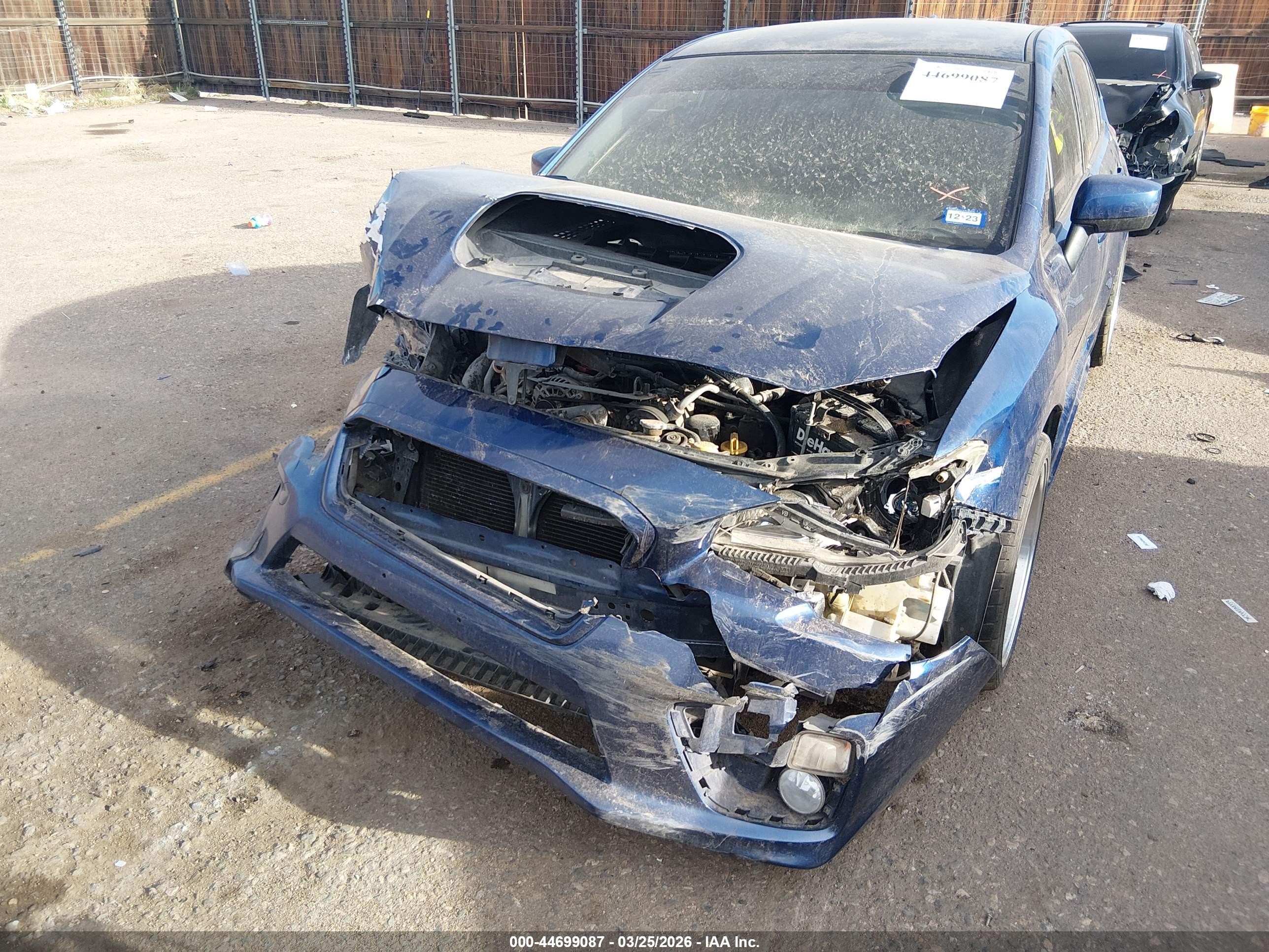2015 Subaru Wrx Синий vin: JF1VA1A60F9835599