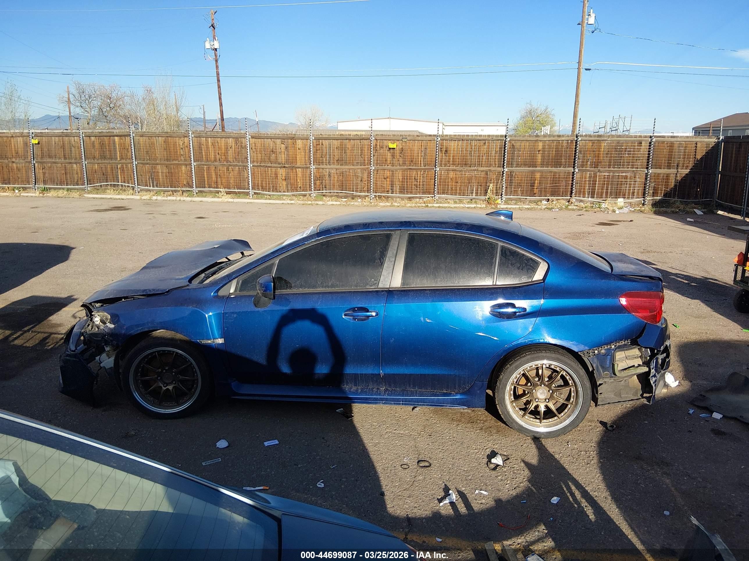 2015 Subaru Wrx Синий vin: JF1VA1A60F9835599