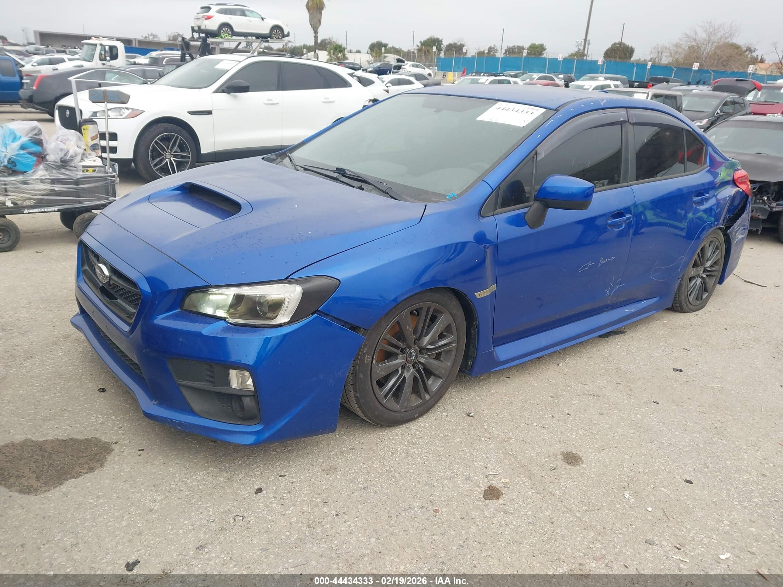 2015 Subaru Wrx Blue vin: JF1VA1A61F9835515