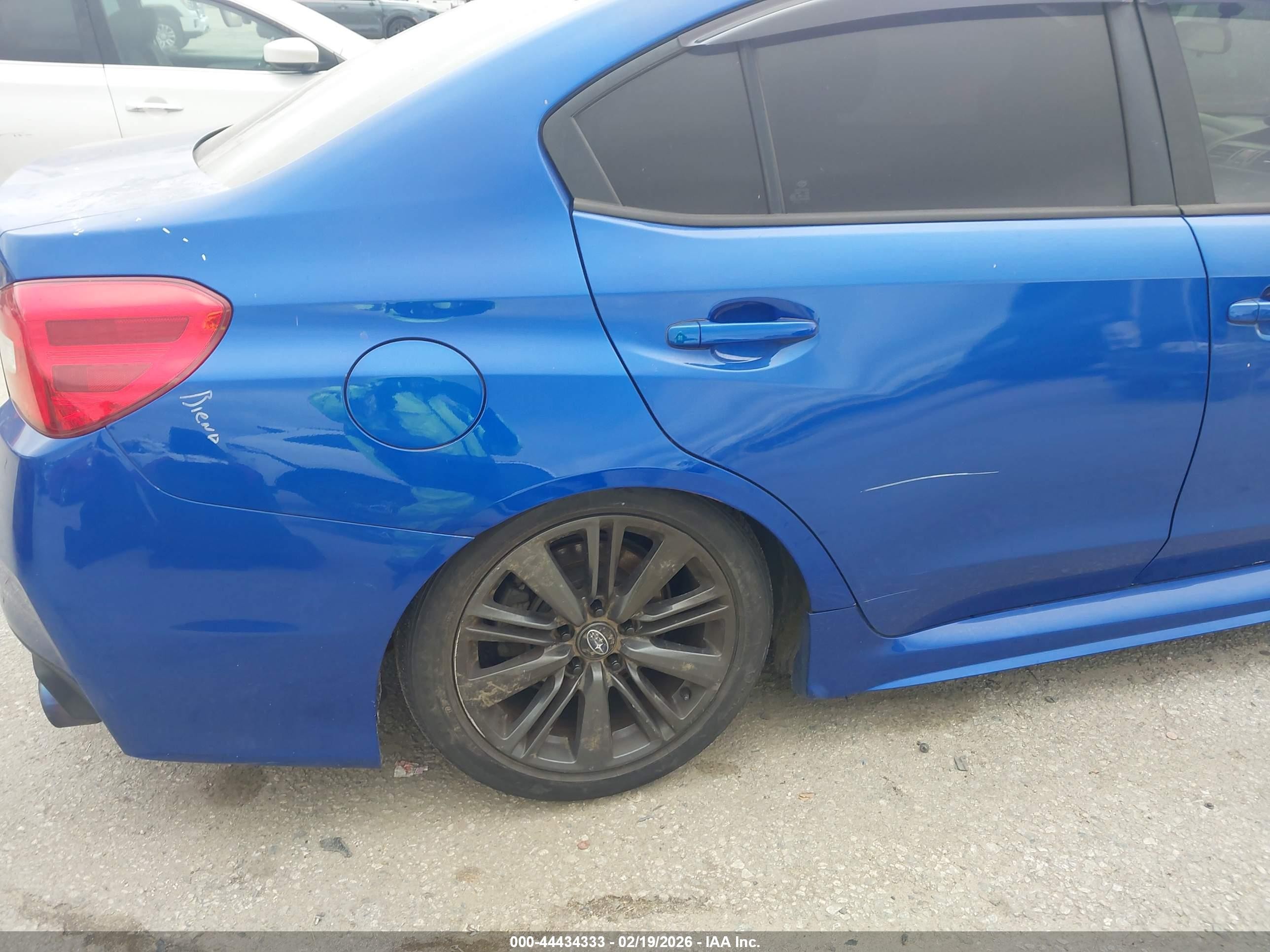 2015 Subaru Wrx Blue vin: JF1VA1A61F9835515