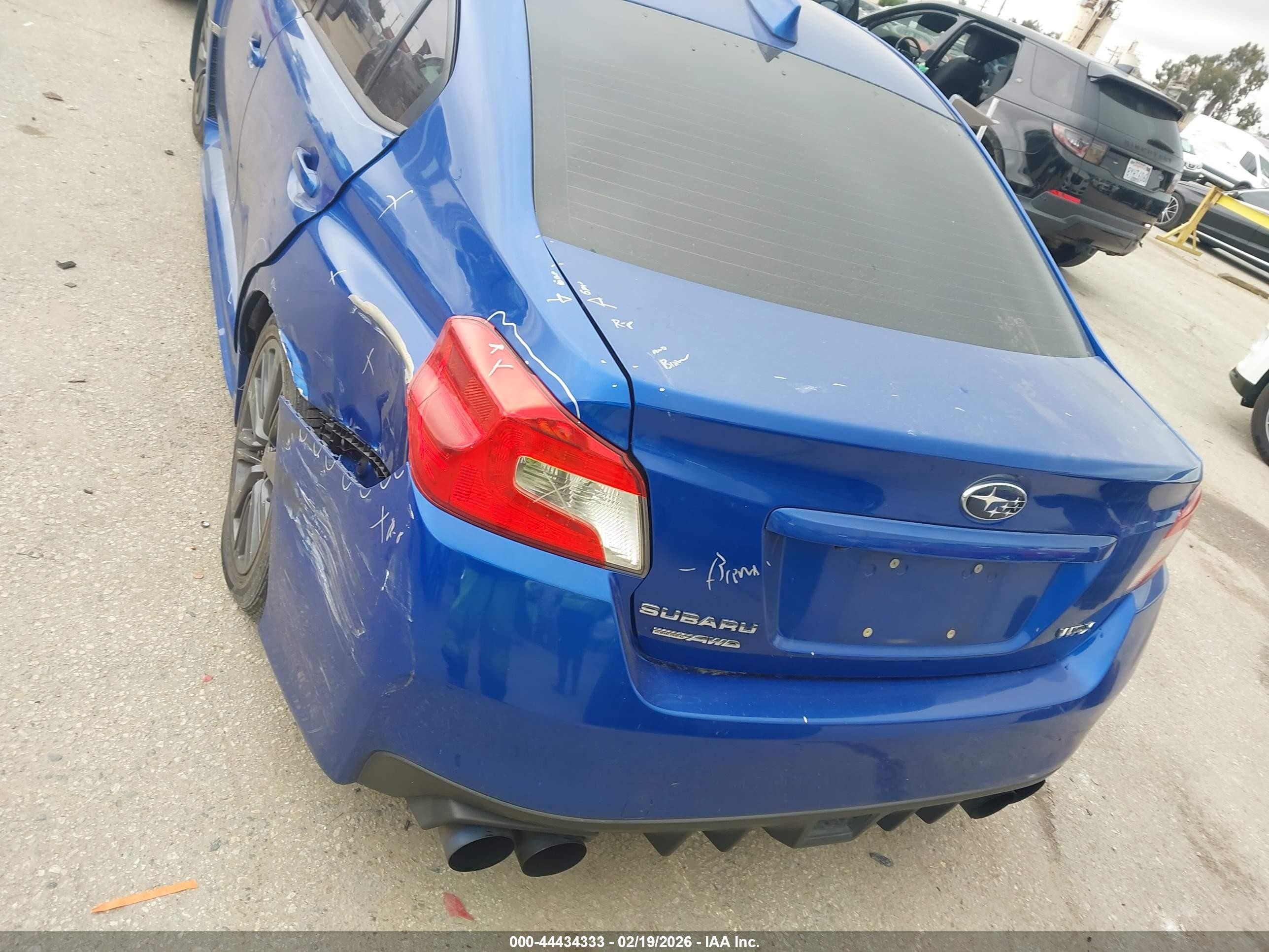 2015 Subaru Wrx Blue vin: JF1VA1A61F9835515