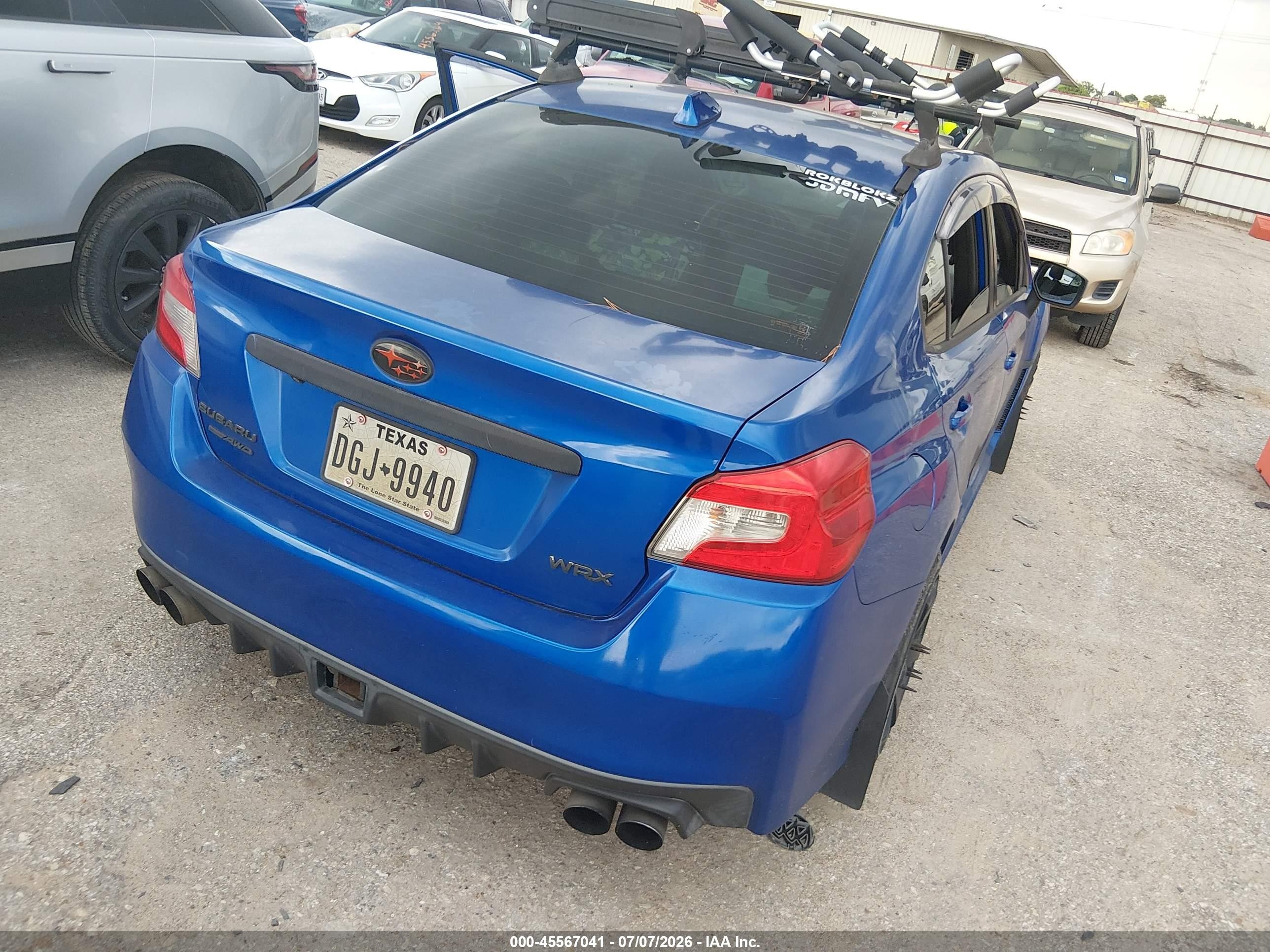 2015 Subaru Wrx   Blue vin: JF1VA1A62F9803236