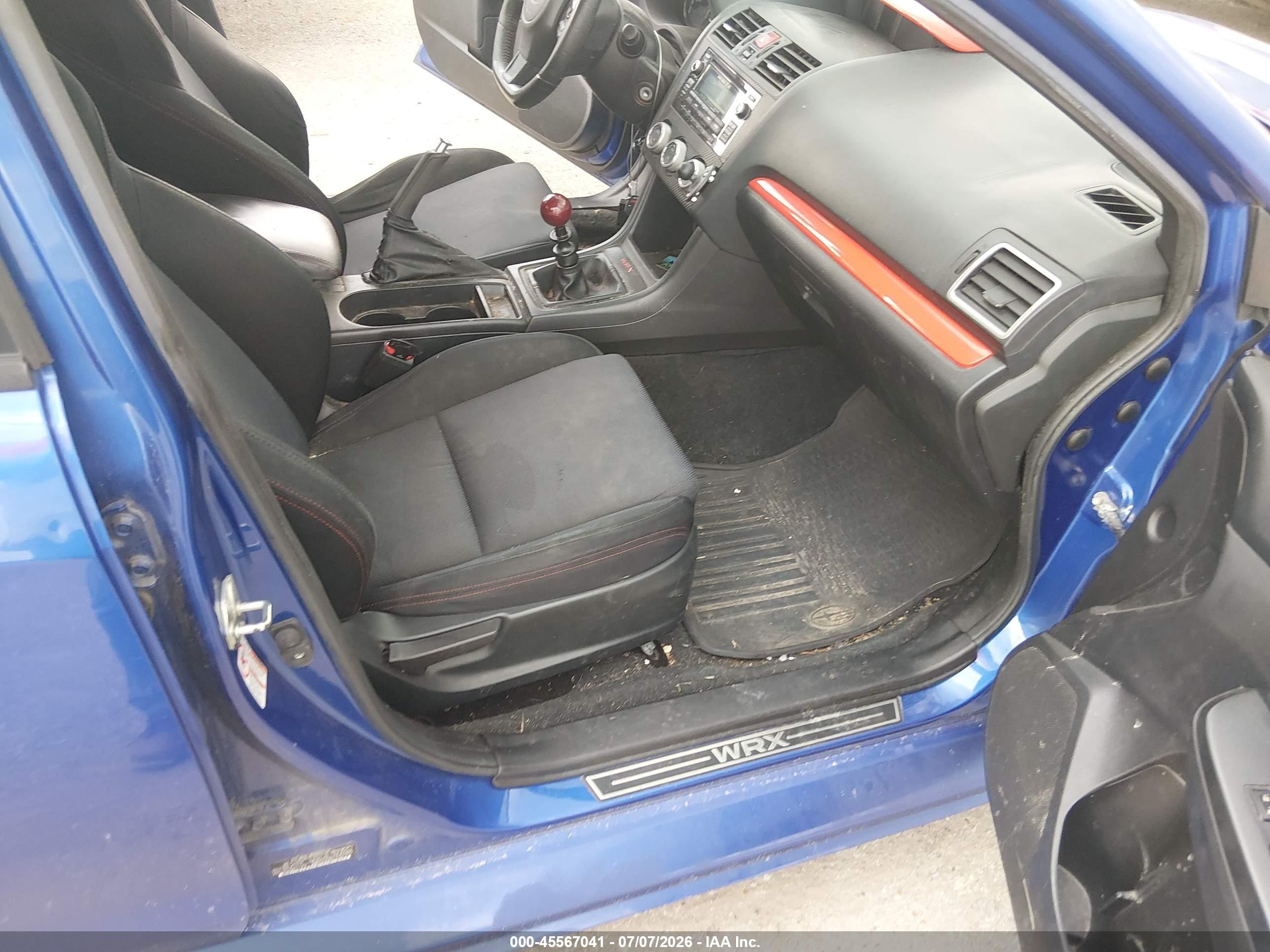 2015 Subaru Wrx   Blue vin: JF1VA1A62F9803236