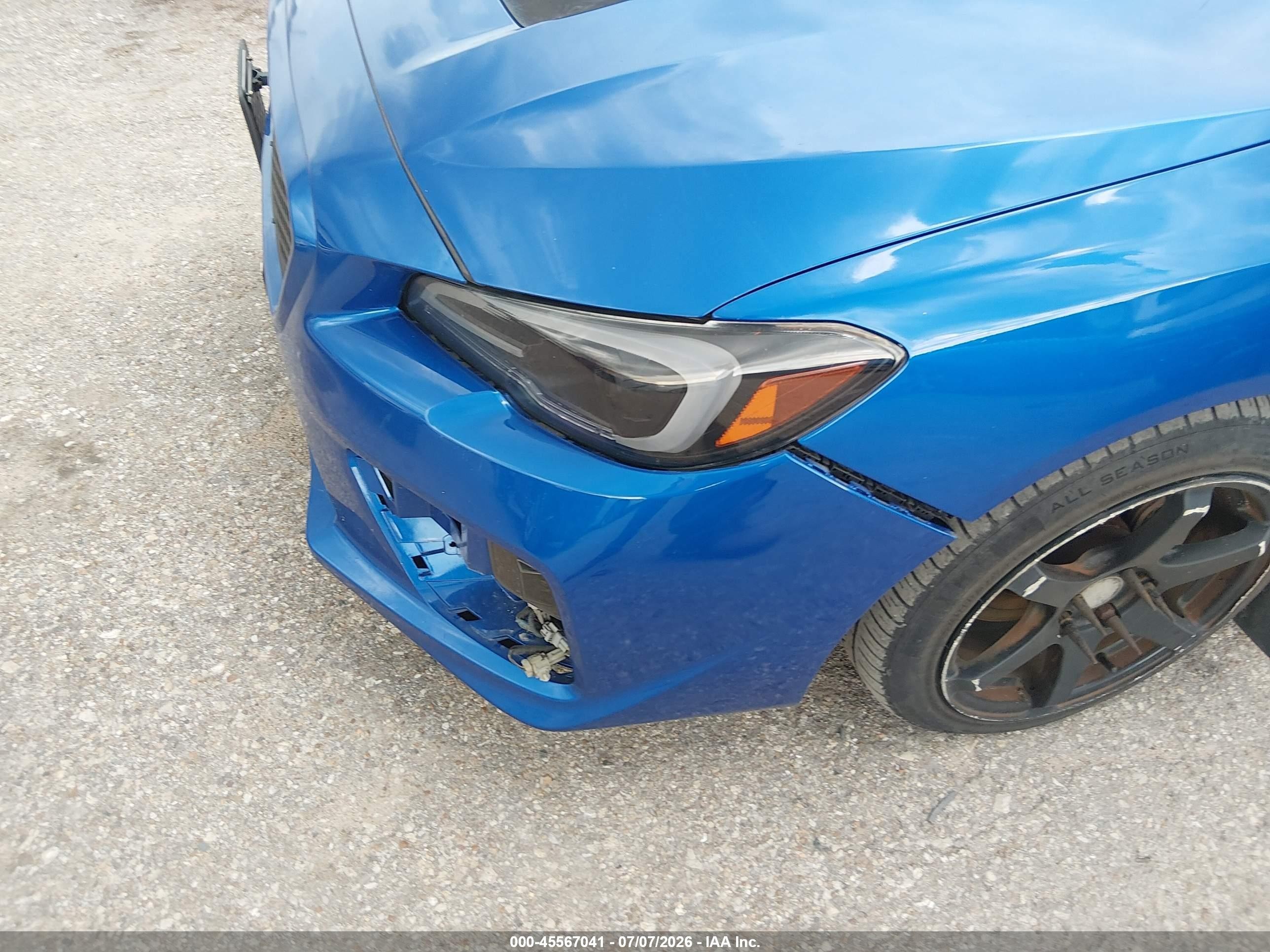 2015 Subaru Wrx   Blue vin: JF1VA1A62F9803236