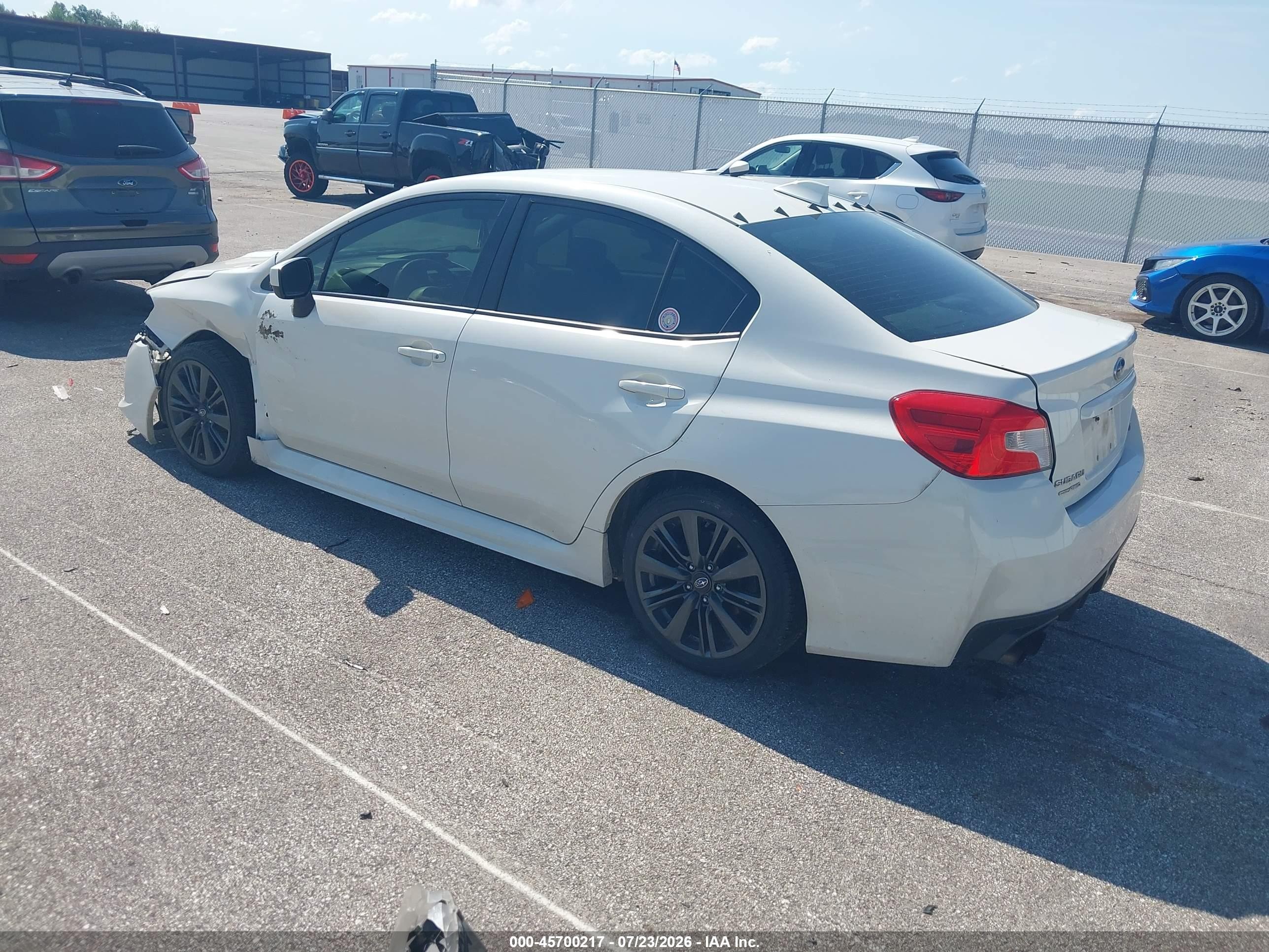 2015 Subaru Wrx   White vin: JF1VA1A62F9834499