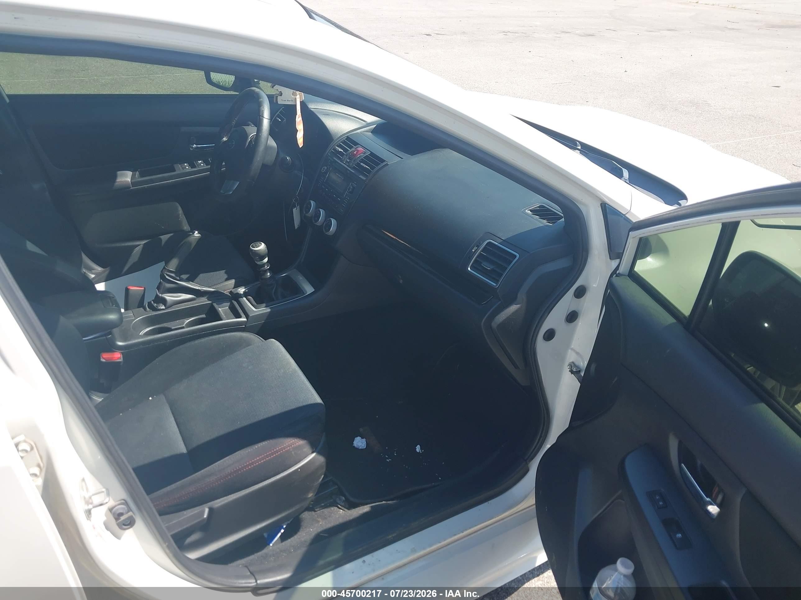 2015 Subaru Wrx   White vin: JF1VA1A62F9834499