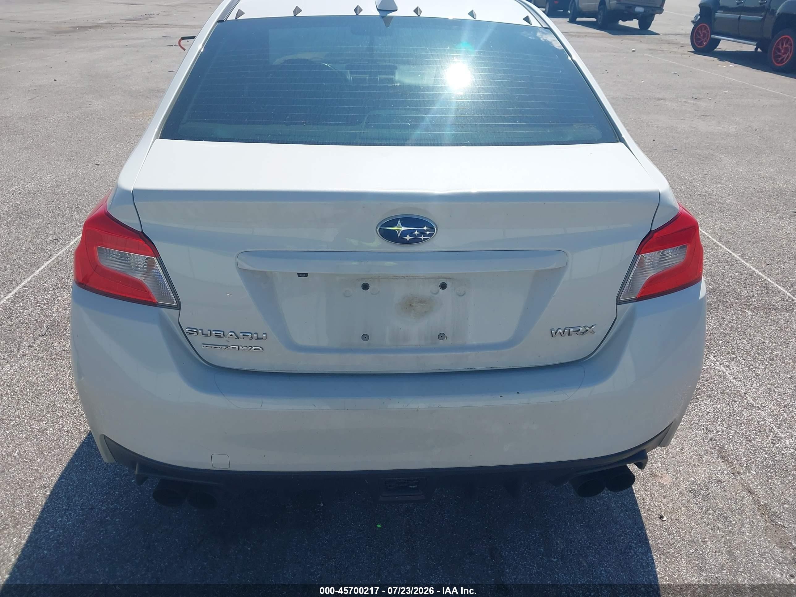 2015 Subaru Wrx   White vin: JF1VA1A62F9834499
