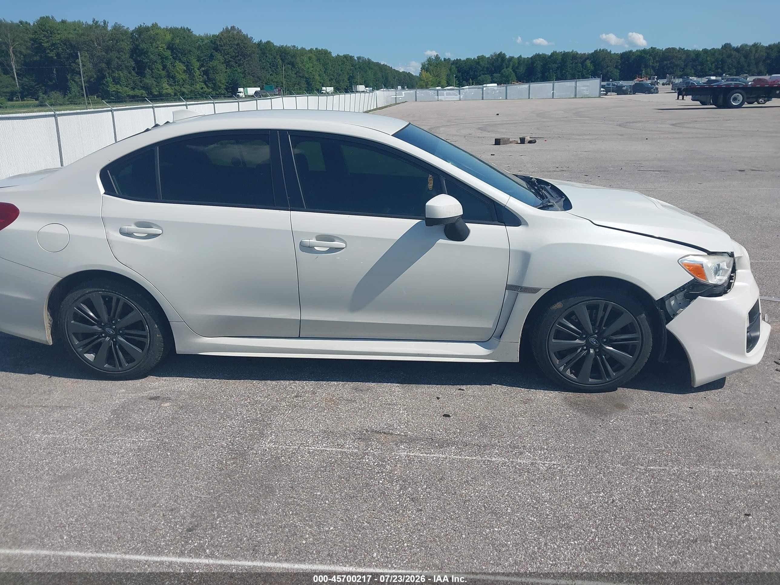 2015 Subaru Wrx   White vin: JF1VA1A62F9834499