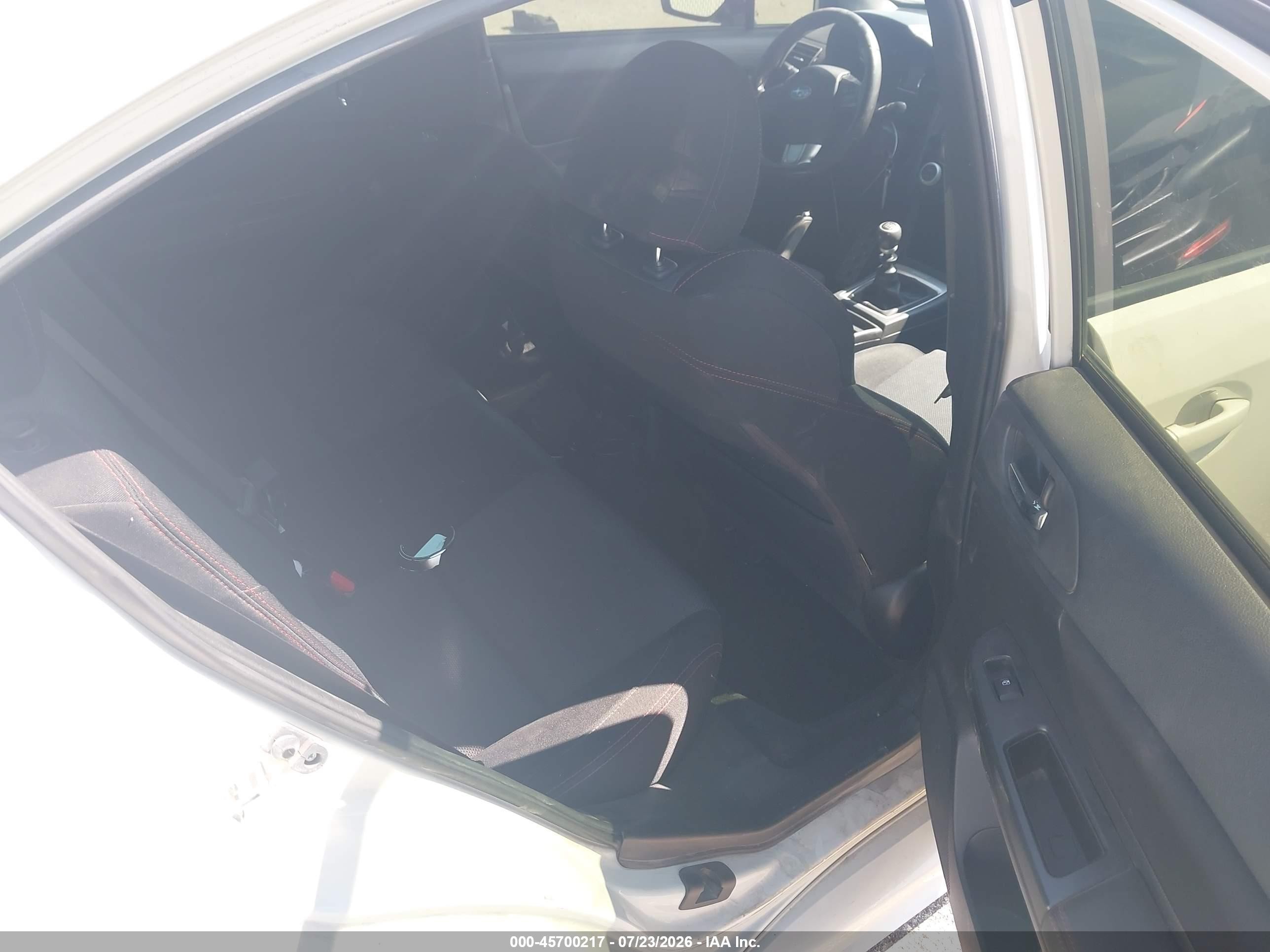 2015 Subaru Wrx   White vin: JF1VA1A62F9834499