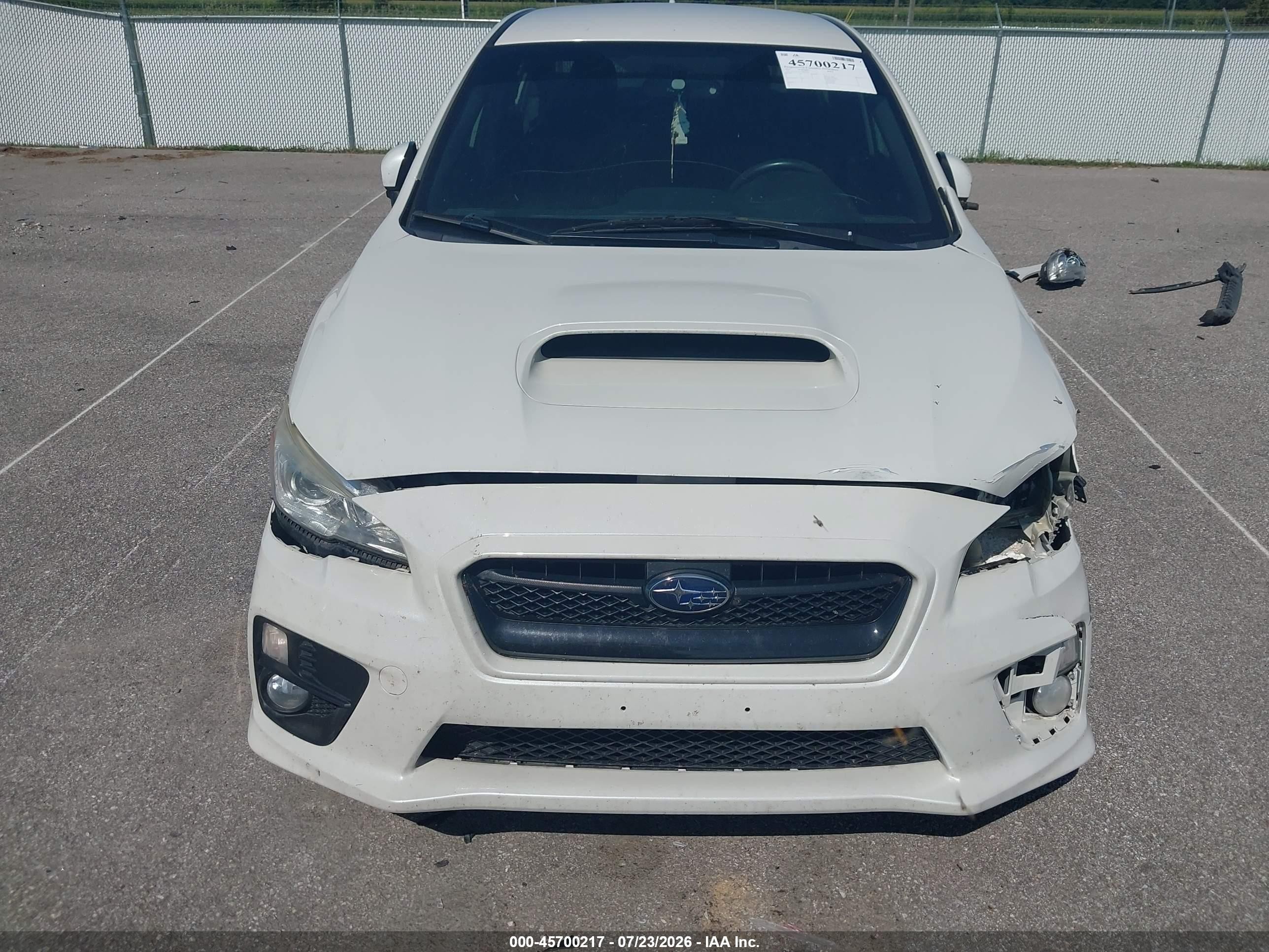 2015 Subaru Wrx   White vin: JF1VA1A62F9834499