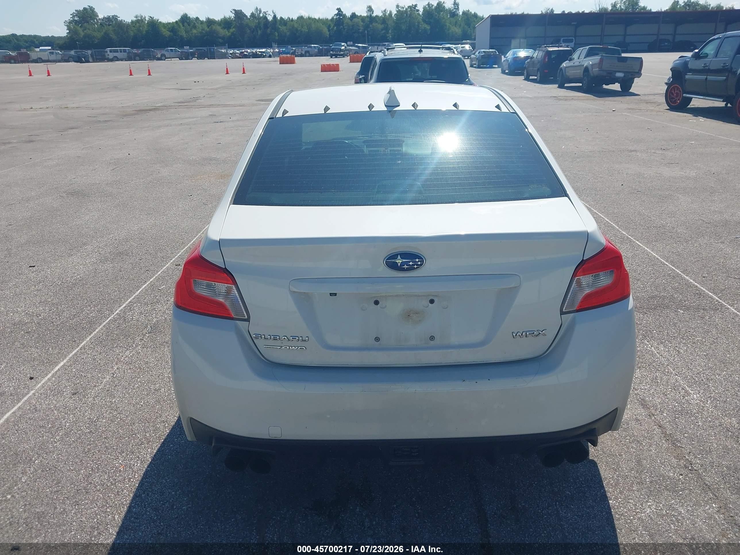 2015 Subaru Wrx   White vin: JF1VA1A62F9834499