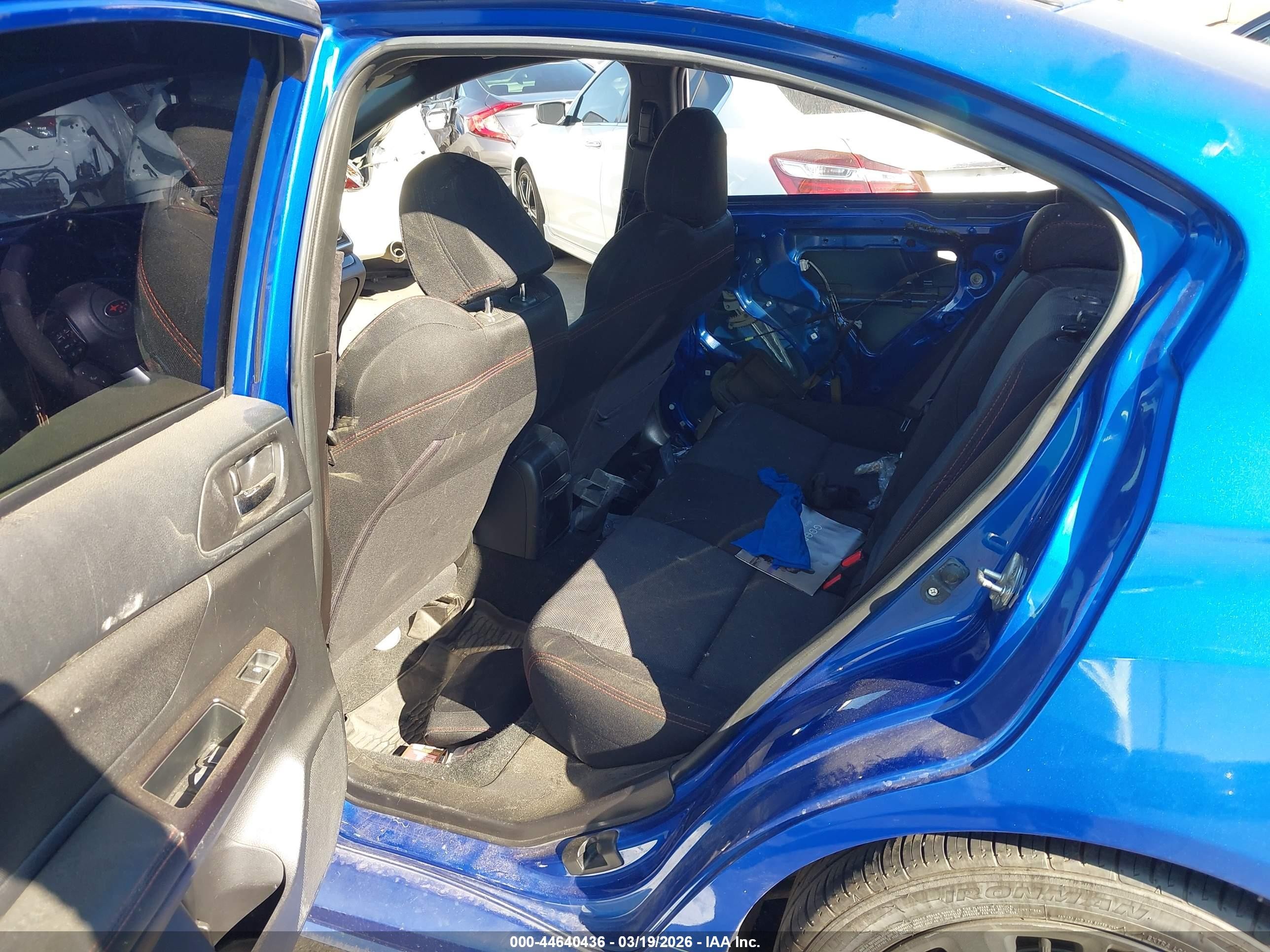 2015 Subaru Wrx   Синий vin: JF1VA1A63F9802774