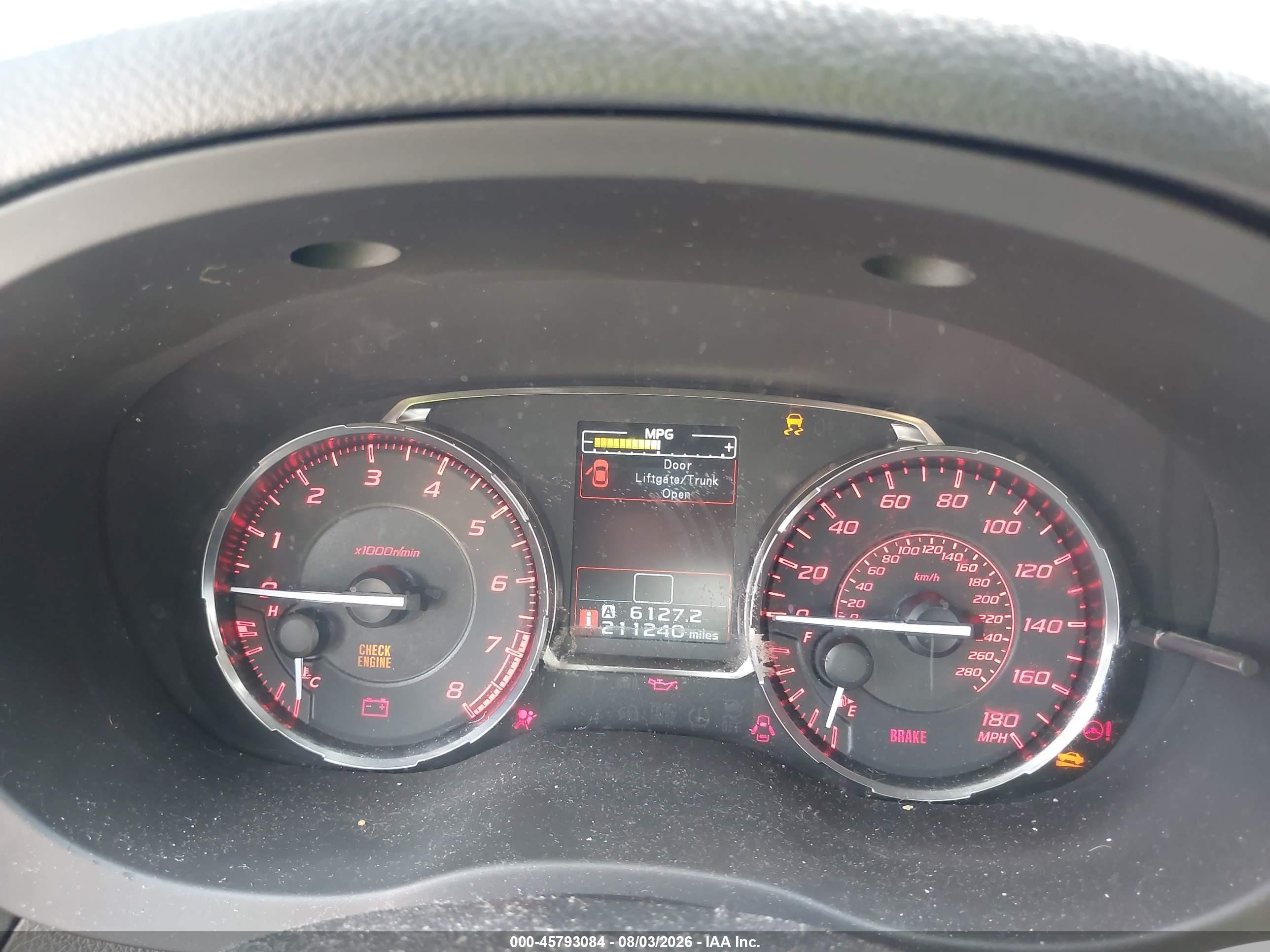 2015 Subaru Wrx   Black vin: JF1VA1A63F9827173