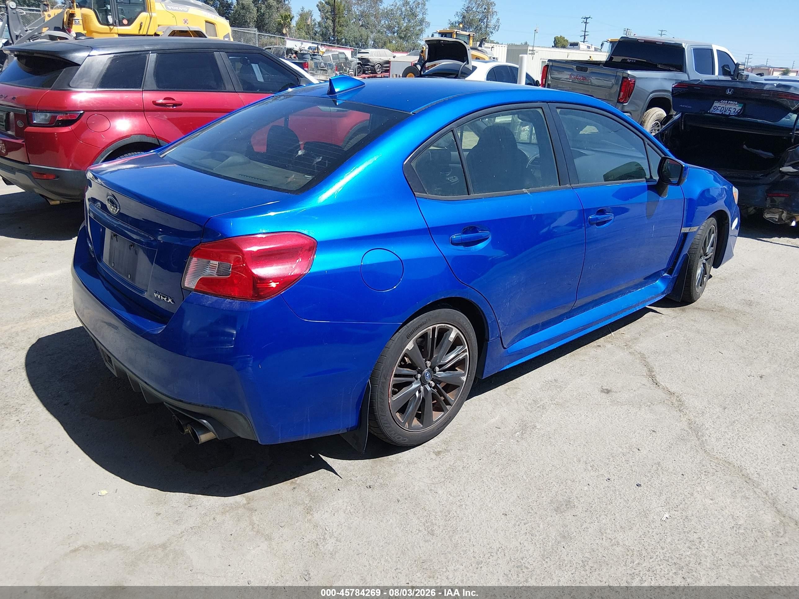 2015 Subaru Wrx   Blue vin: JF1VA1A64F9808423