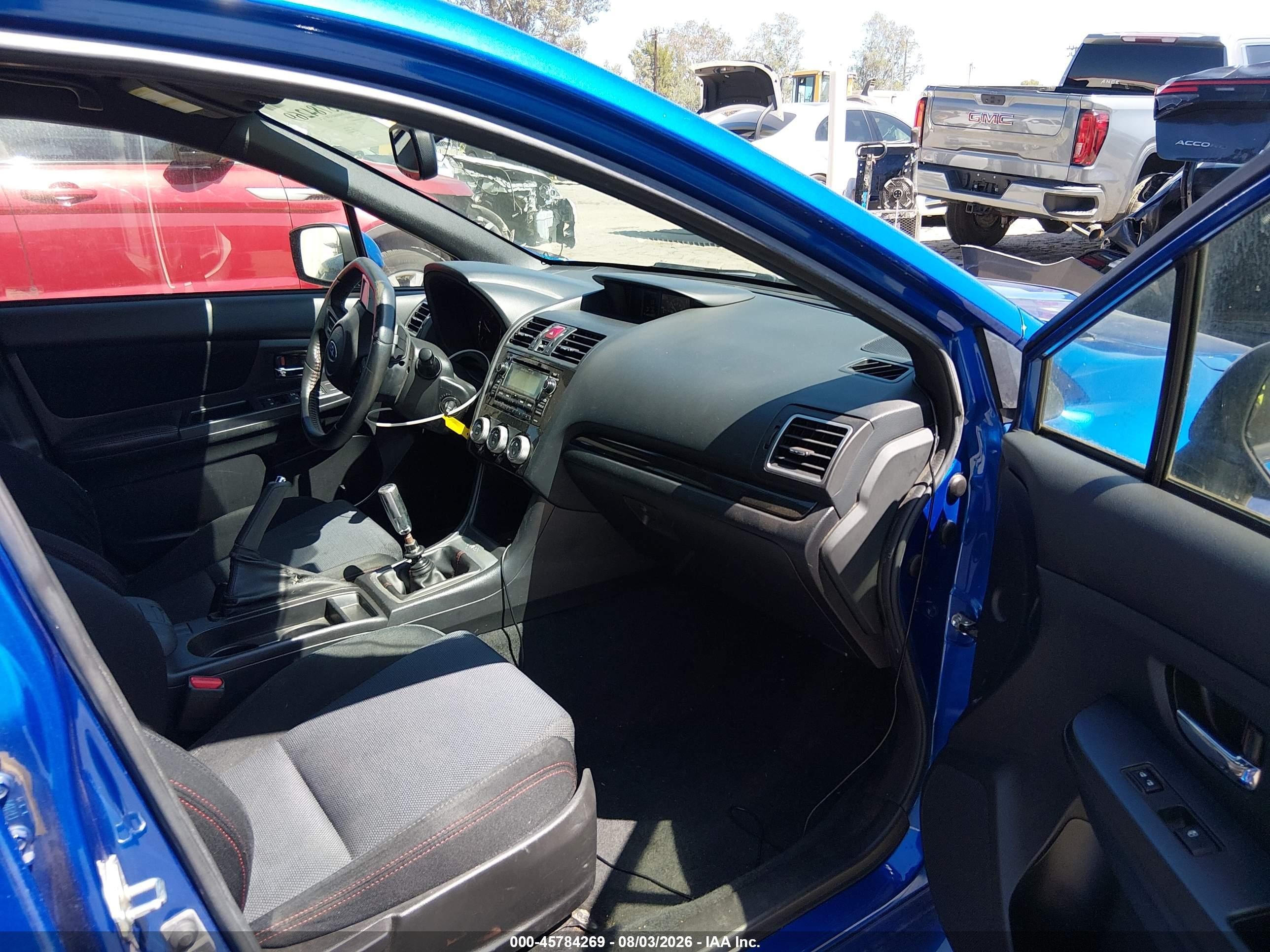 2015 Subaru Wrx   Blue vin: JF1VA1A64F9808423