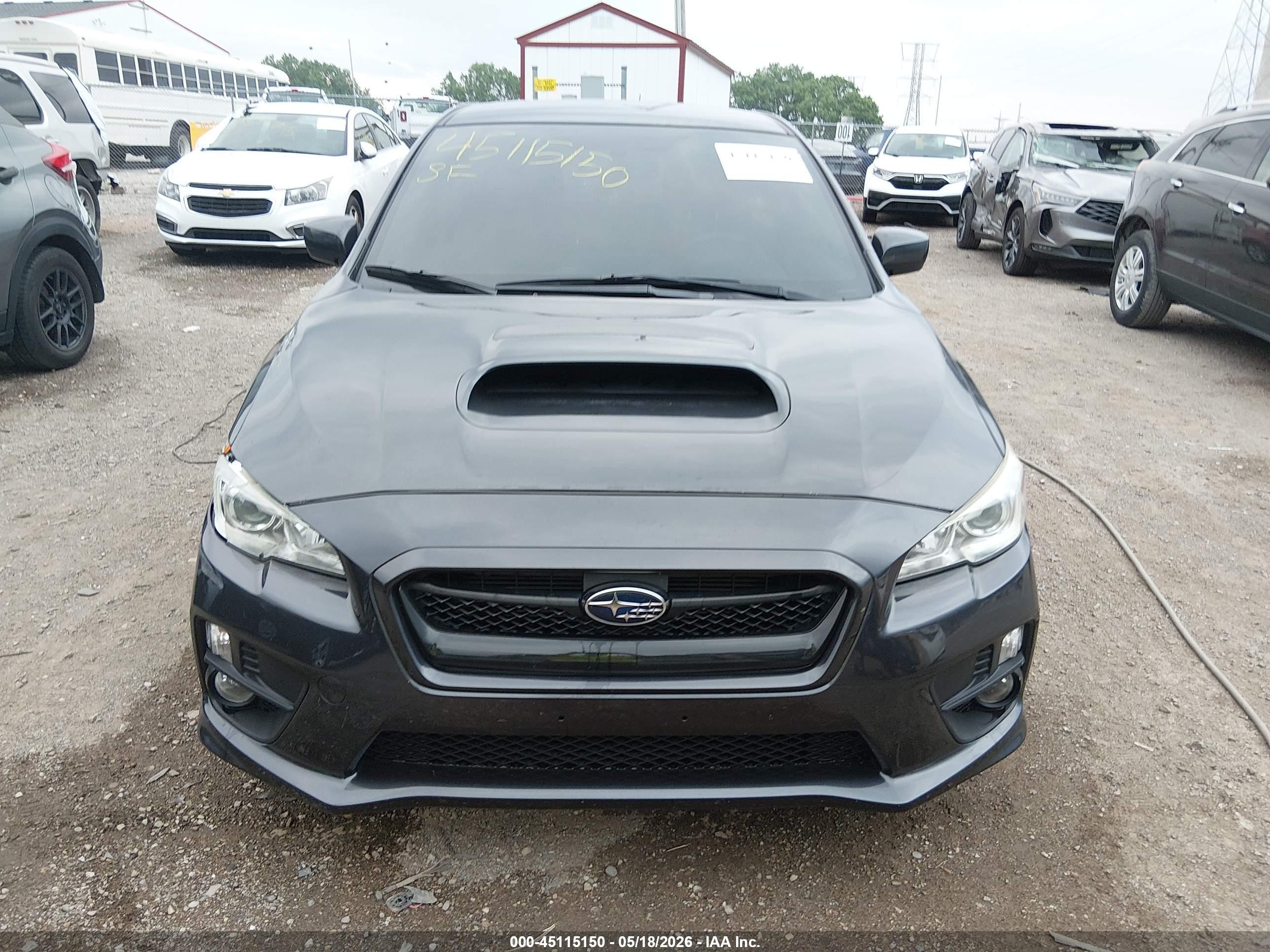 2015 Subaru Wrx   Серый vin: JF1VA1A64F9817638